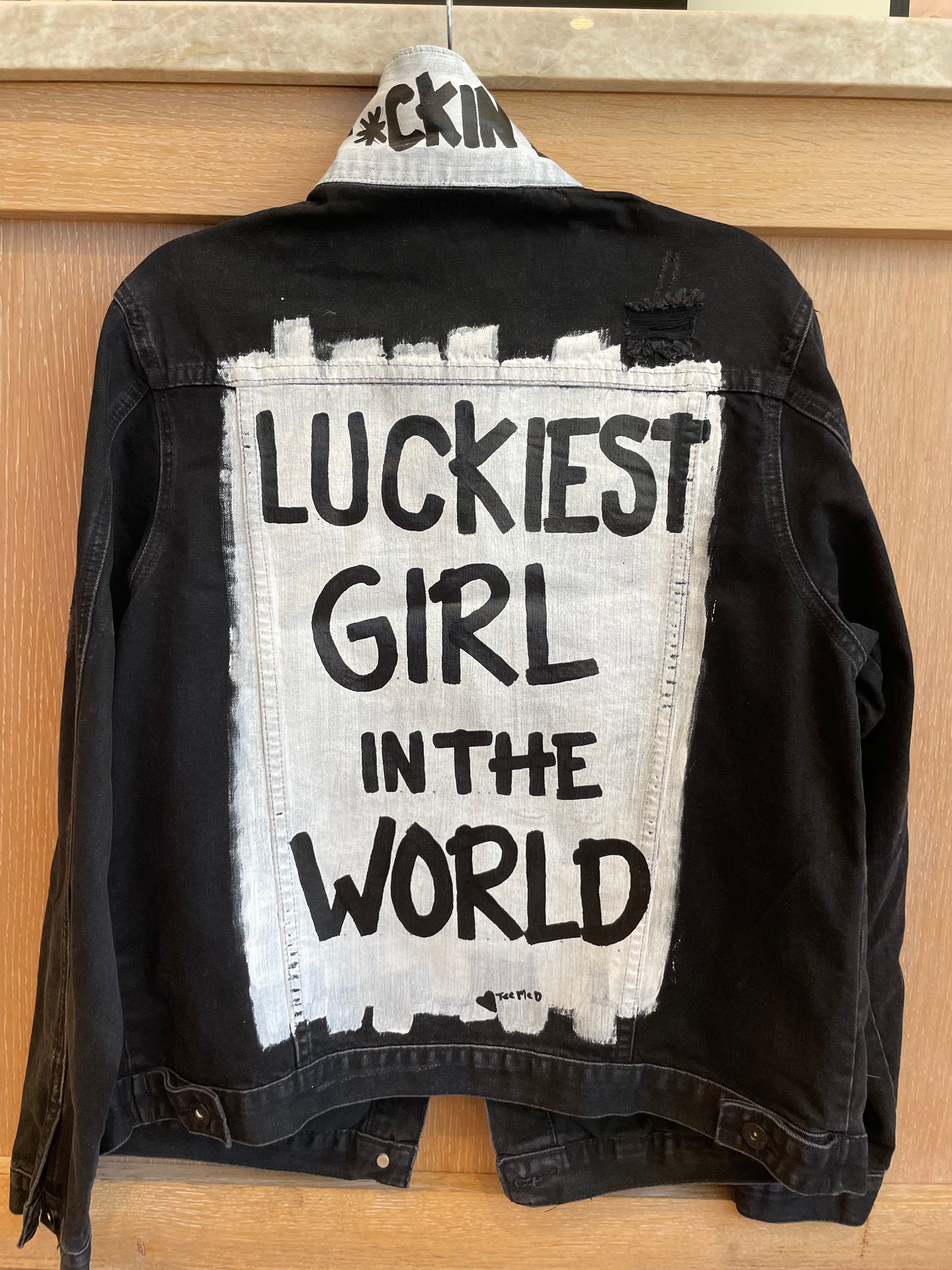 LUCKIEST GIRL - Hand painted jacket