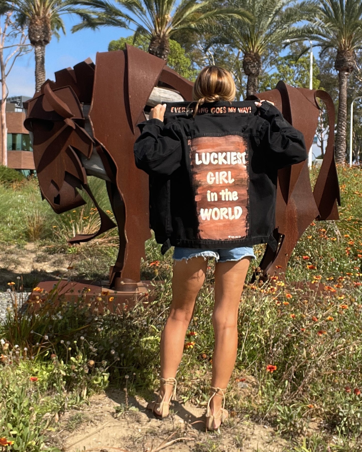 LUCKIEST GIRL ♥ Everything goes my way! - Hand painted jacket