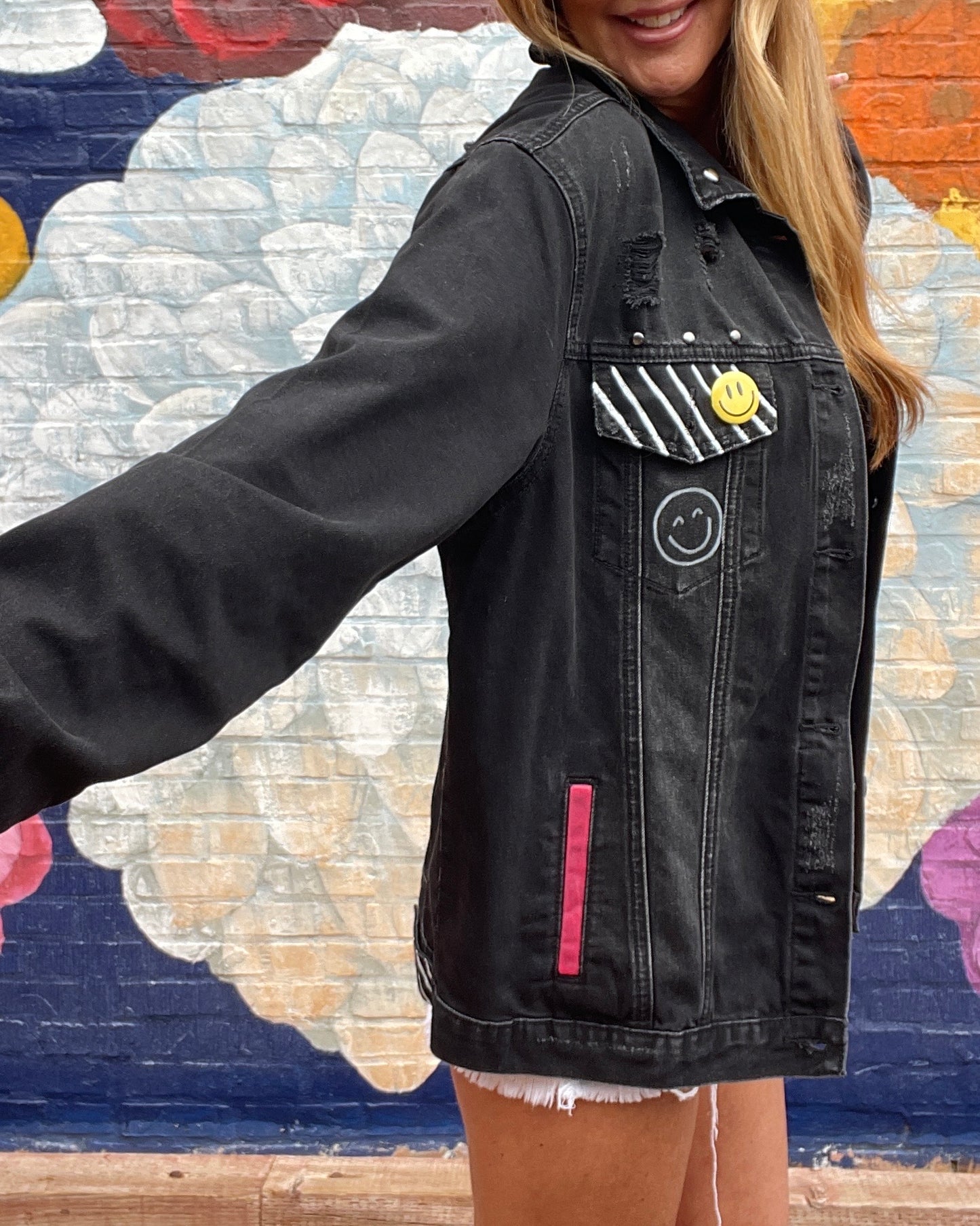 CHOOSE HAPPY - Hand painted jacket