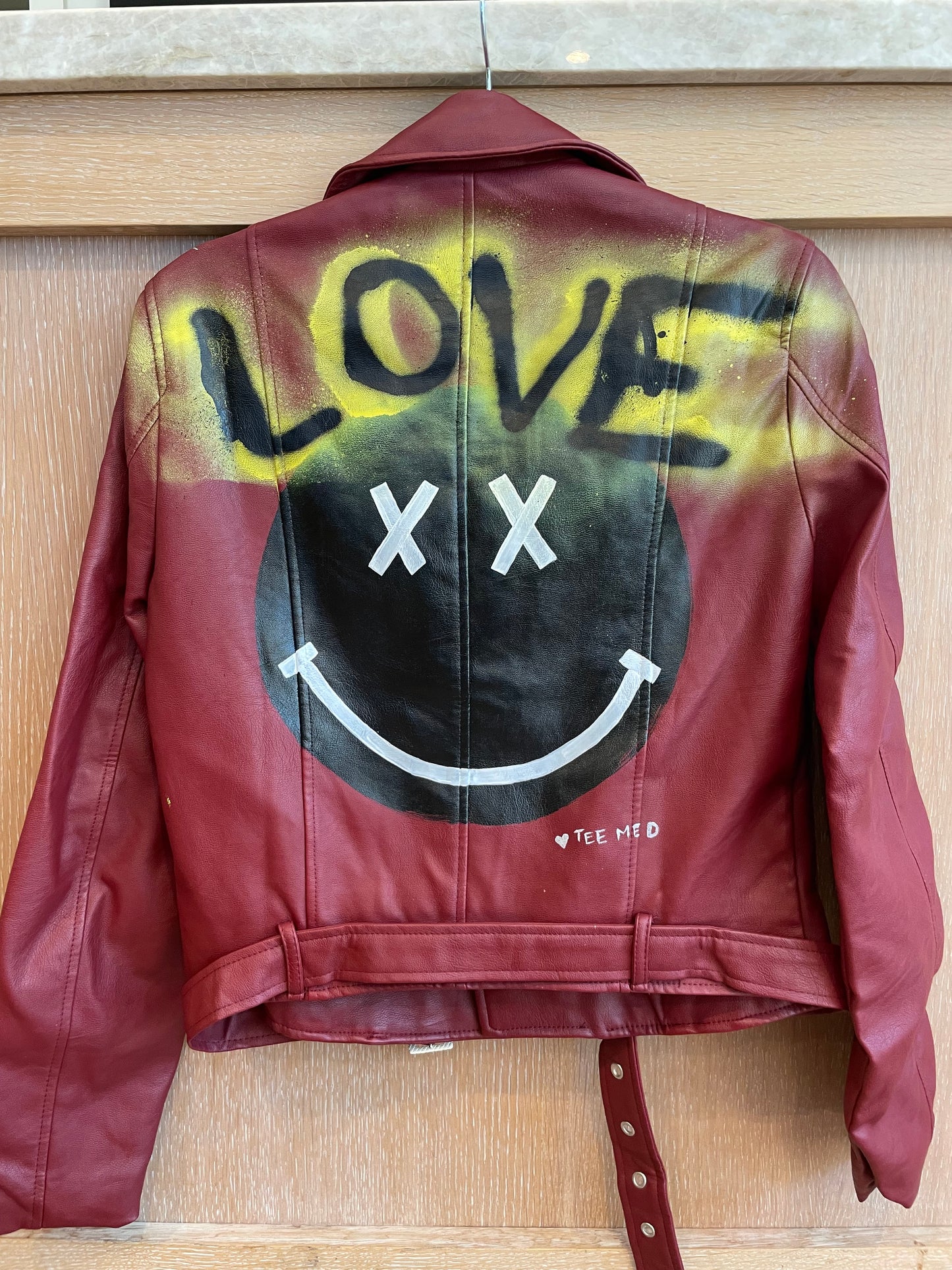 LOVE ME - Hand painted moto jacket