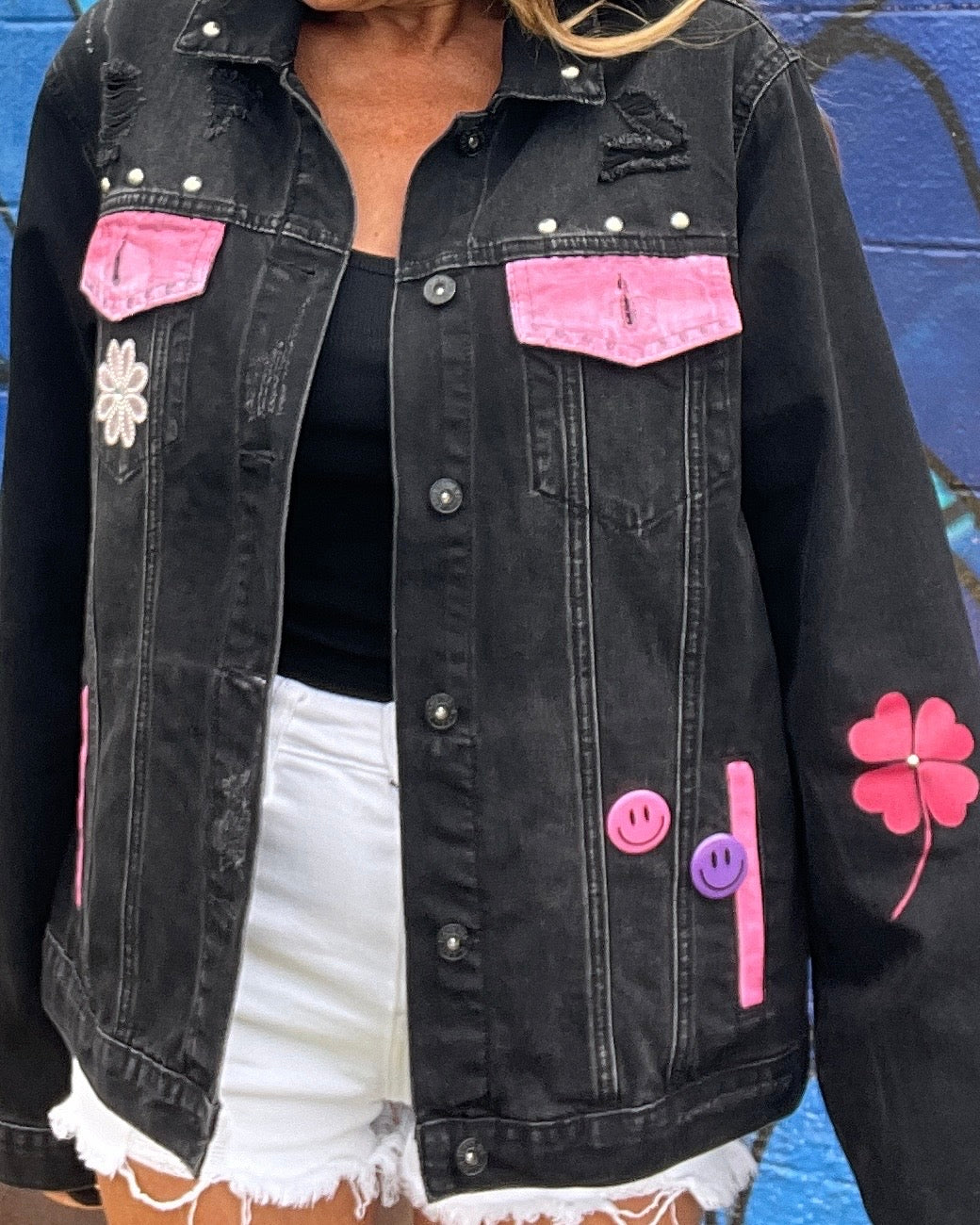 LUCKIEST GIRL ♥ Everything works out for me! - Hand painted jacket