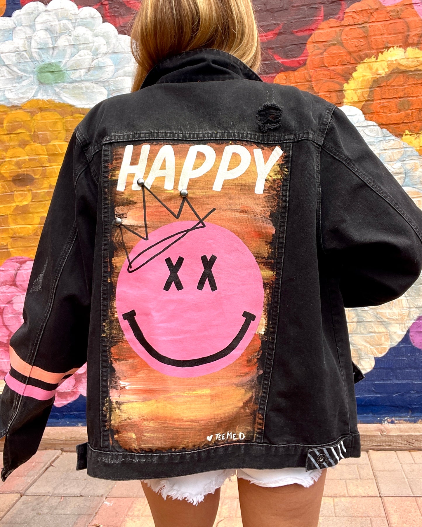 CHOOSE HAPPY - Hand painted jacket