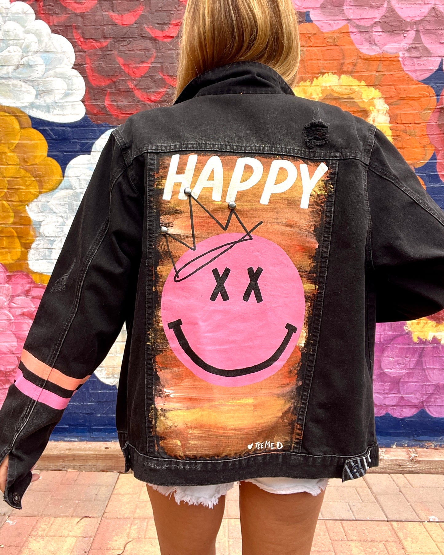 CHOOSE HAPPY - Hand painted jacket