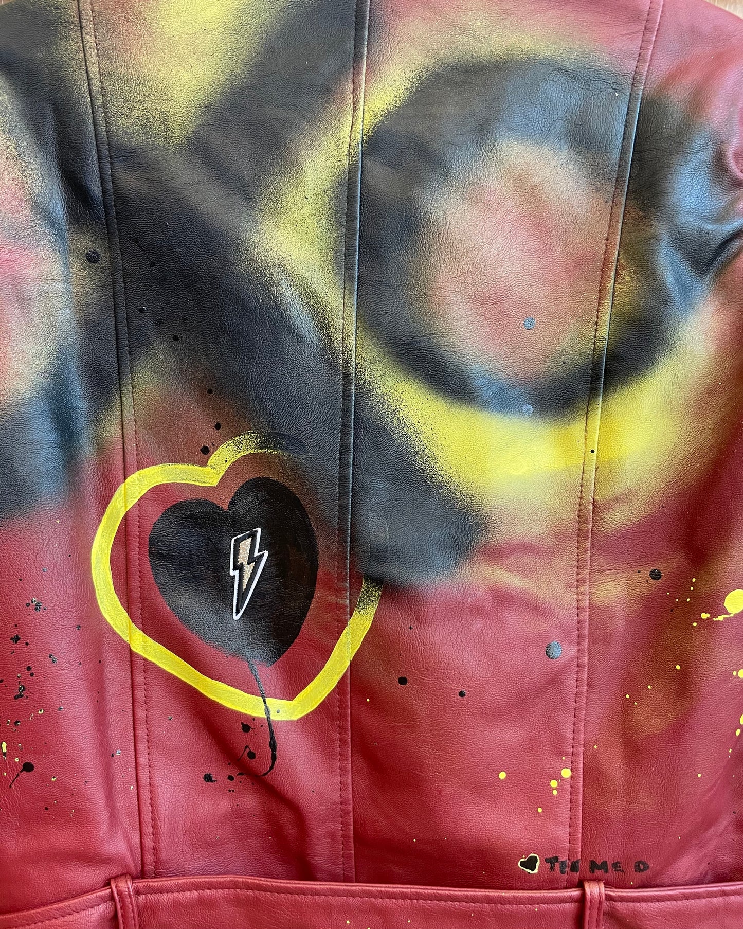 LIGHT ME UP XO - Hand painted moto jacket