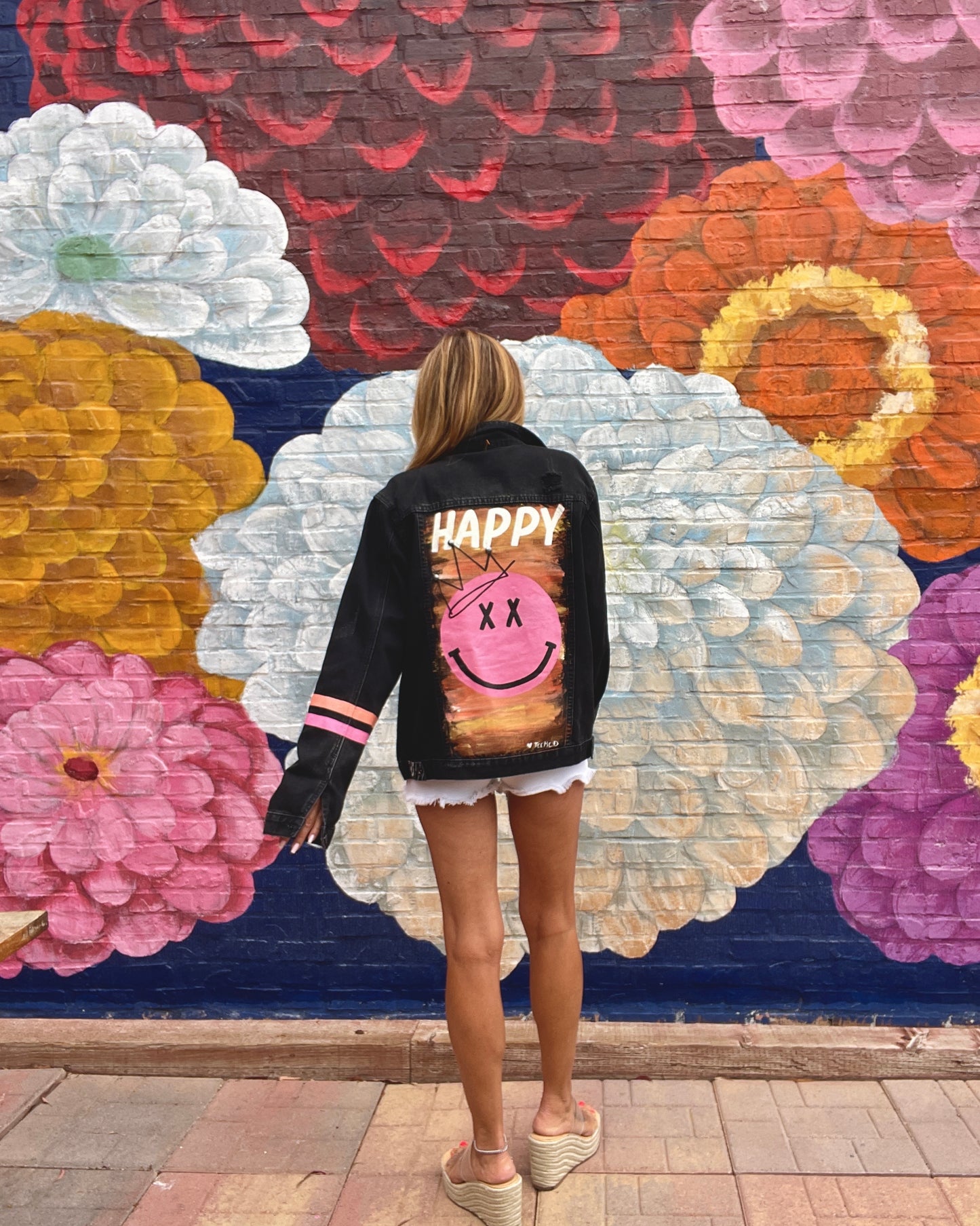 CHOOSE HAPPY - Hand painted jacket