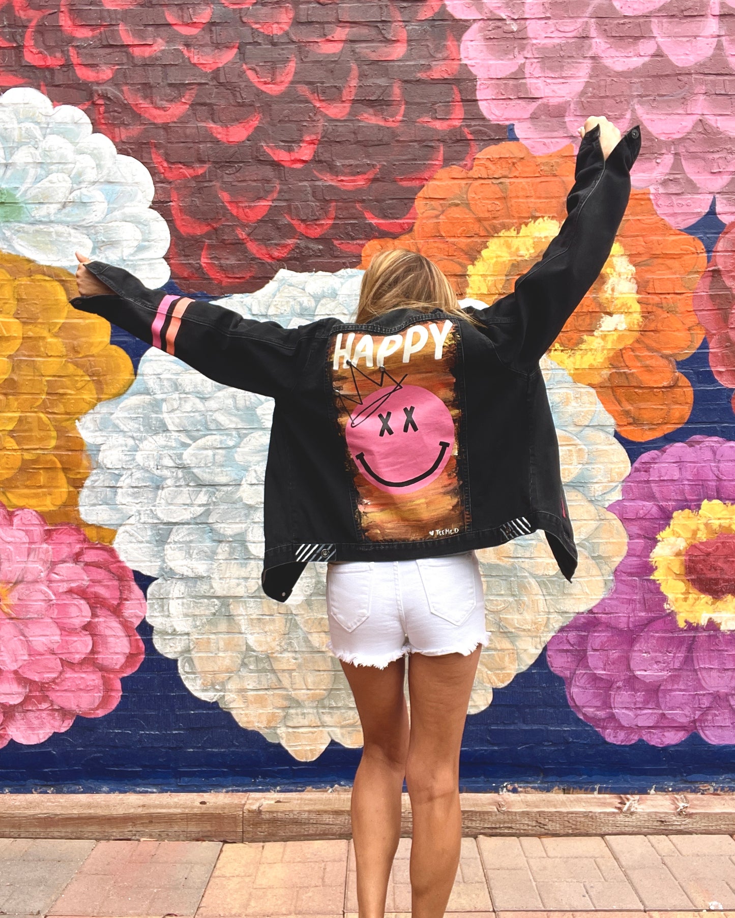 CHOOSE HAPPY - Hand painted jacket