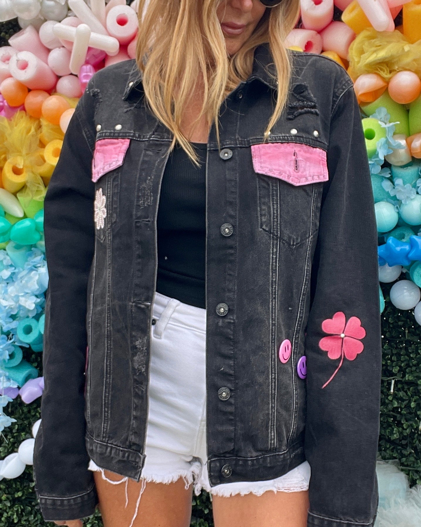 LUCKIEST GIRL ♥ Everything works out for me! - Hand painted jacket
