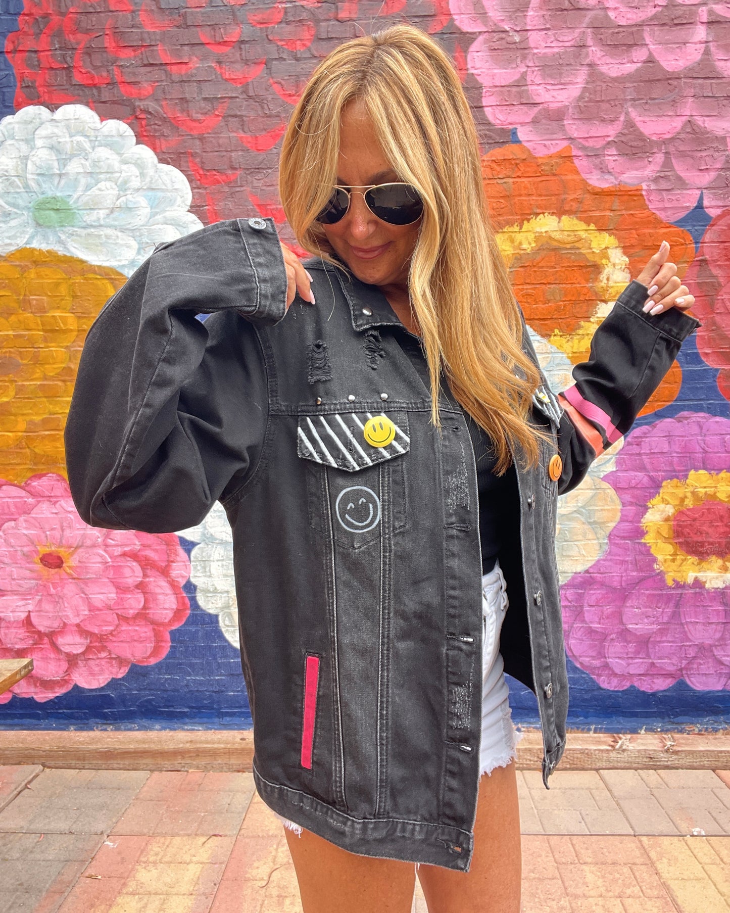 CHOOSE HAPPY - Hand painted jacket