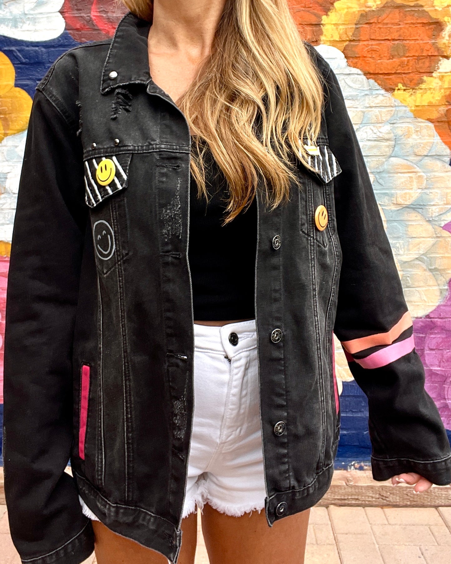 CHOOSE HAPPY - Hand painted jacket