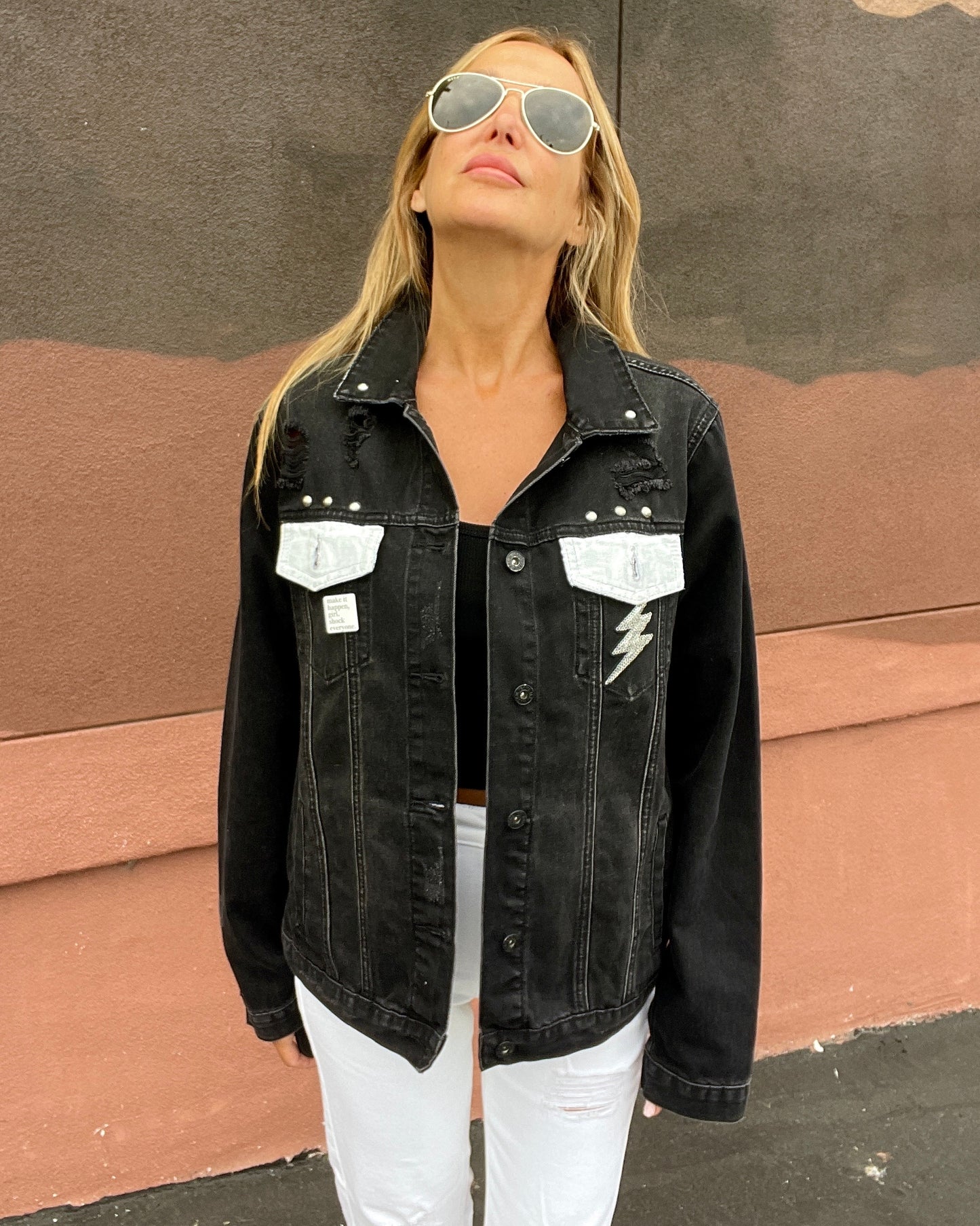 LUCKIEST GIRL - Hand painted jacket