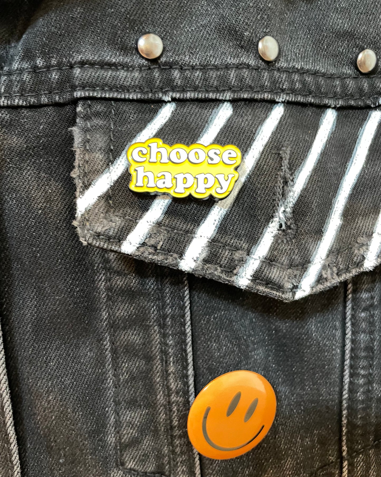 CHOOSE HAPPY - Hand painted jacket