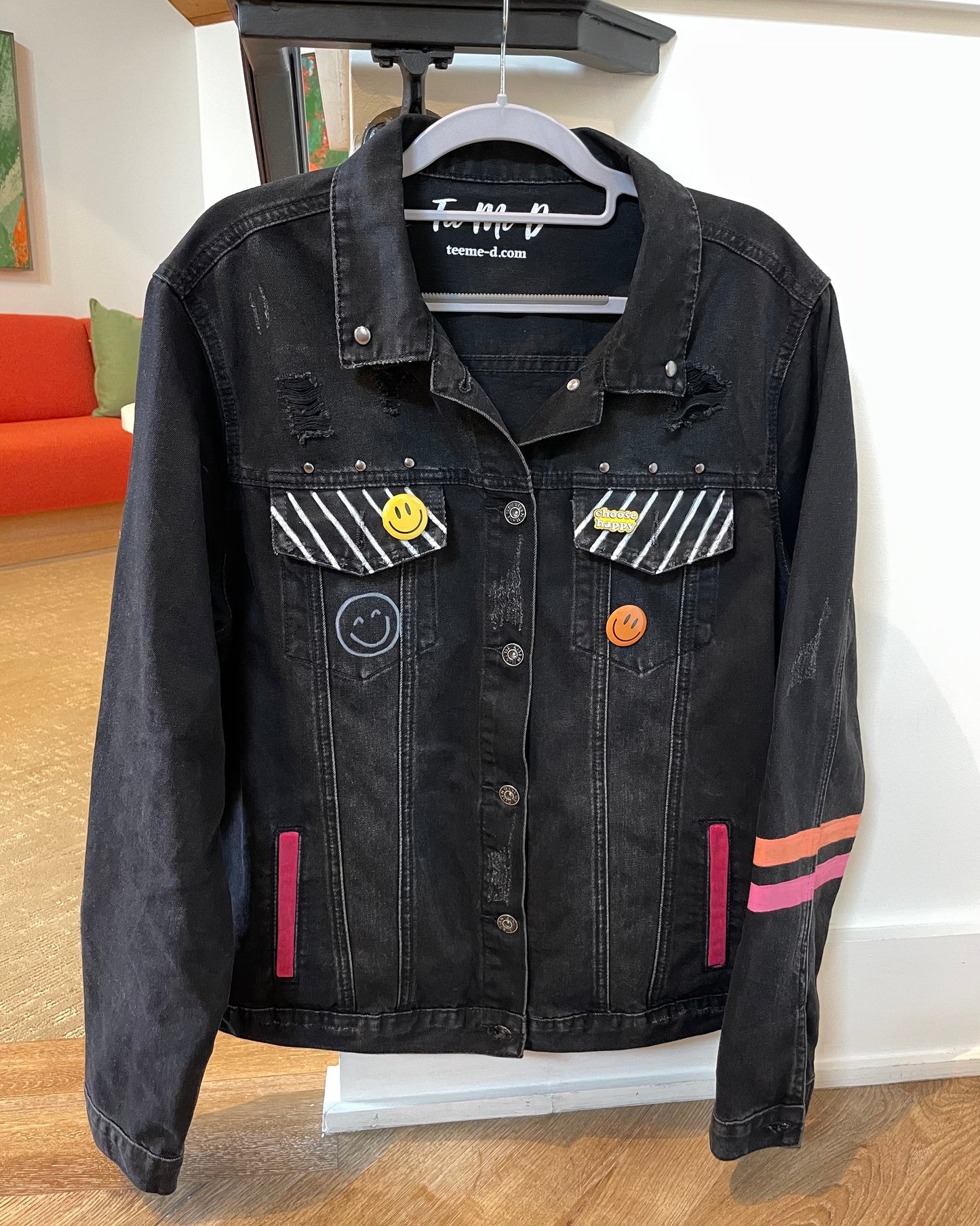 CHOOSE HAPPY - Hand painted jacket