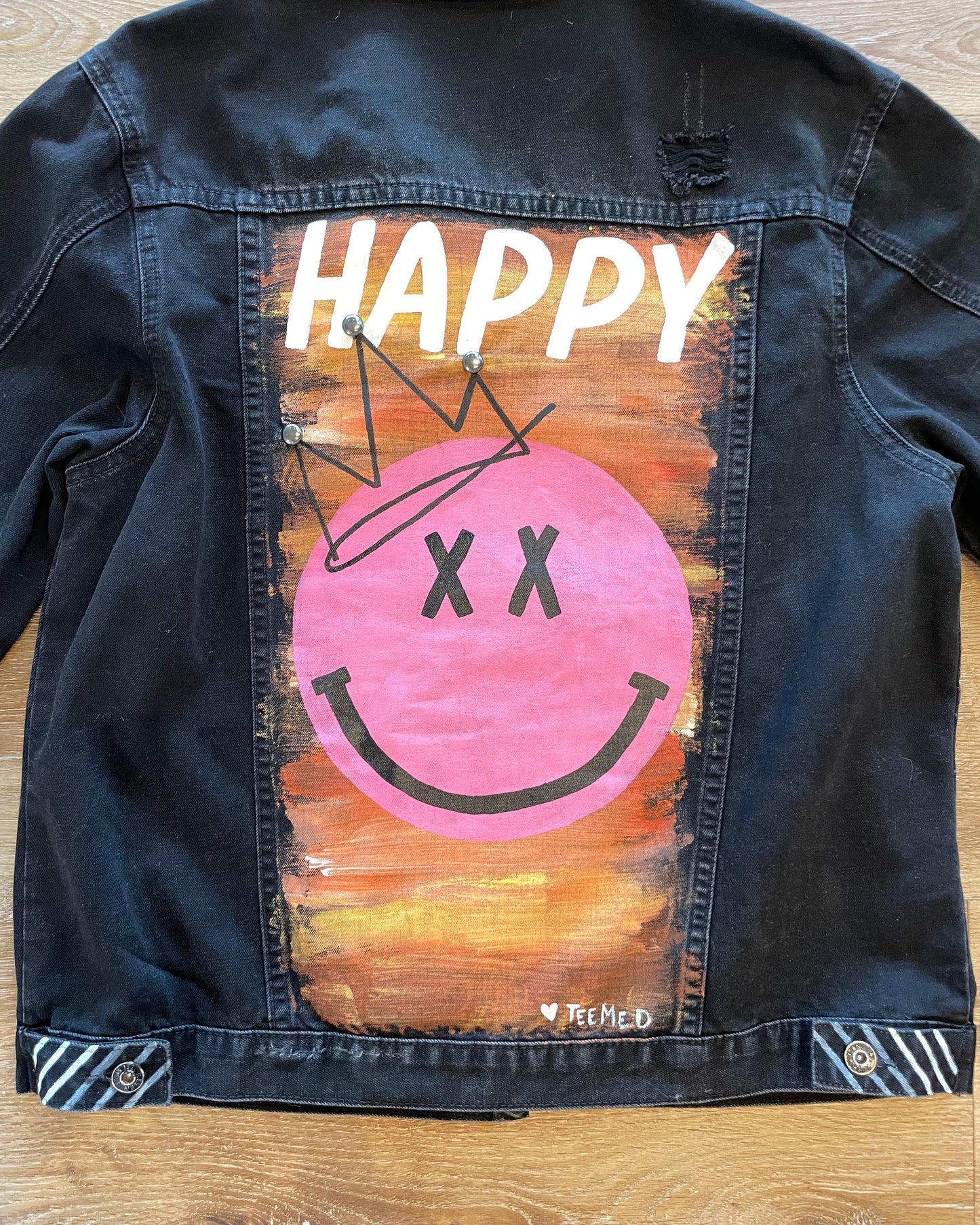 CHOOSE HAPPY - Hand painted jacket