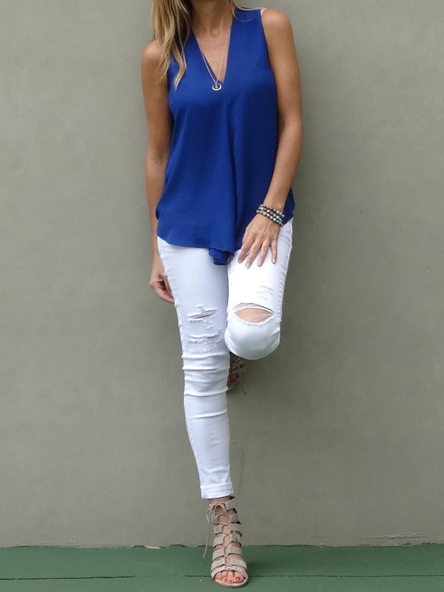 Kinsley Sleeveless Top - Neptune (Final Sale)