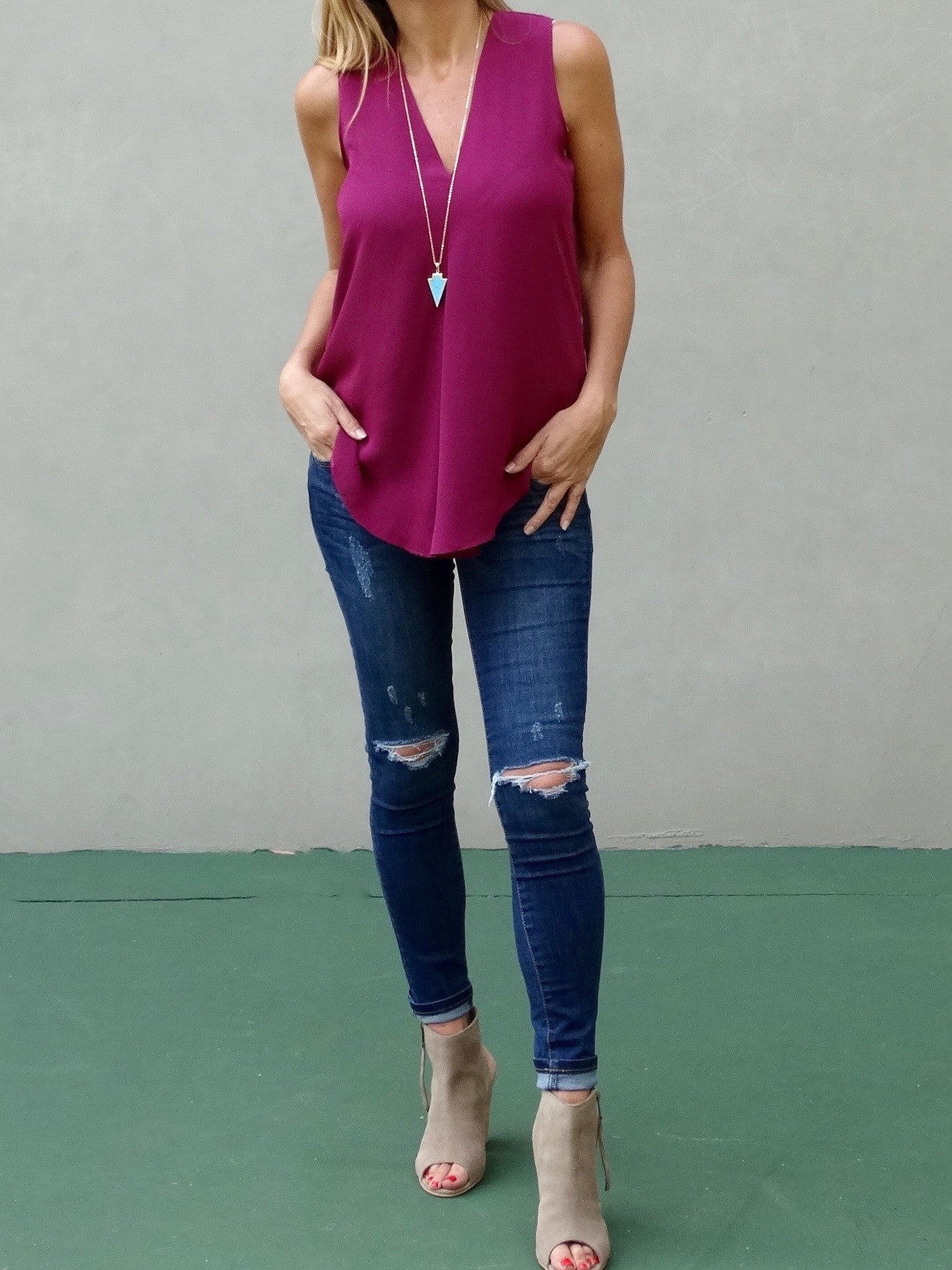 Kinsley Sleeveless Top - Thistle (Final Sale)