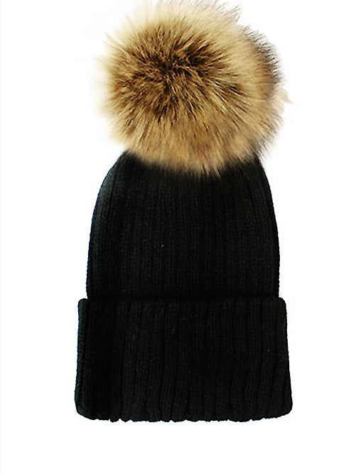 Pom.Precious Beanie - Blk Brn (Final Sale)