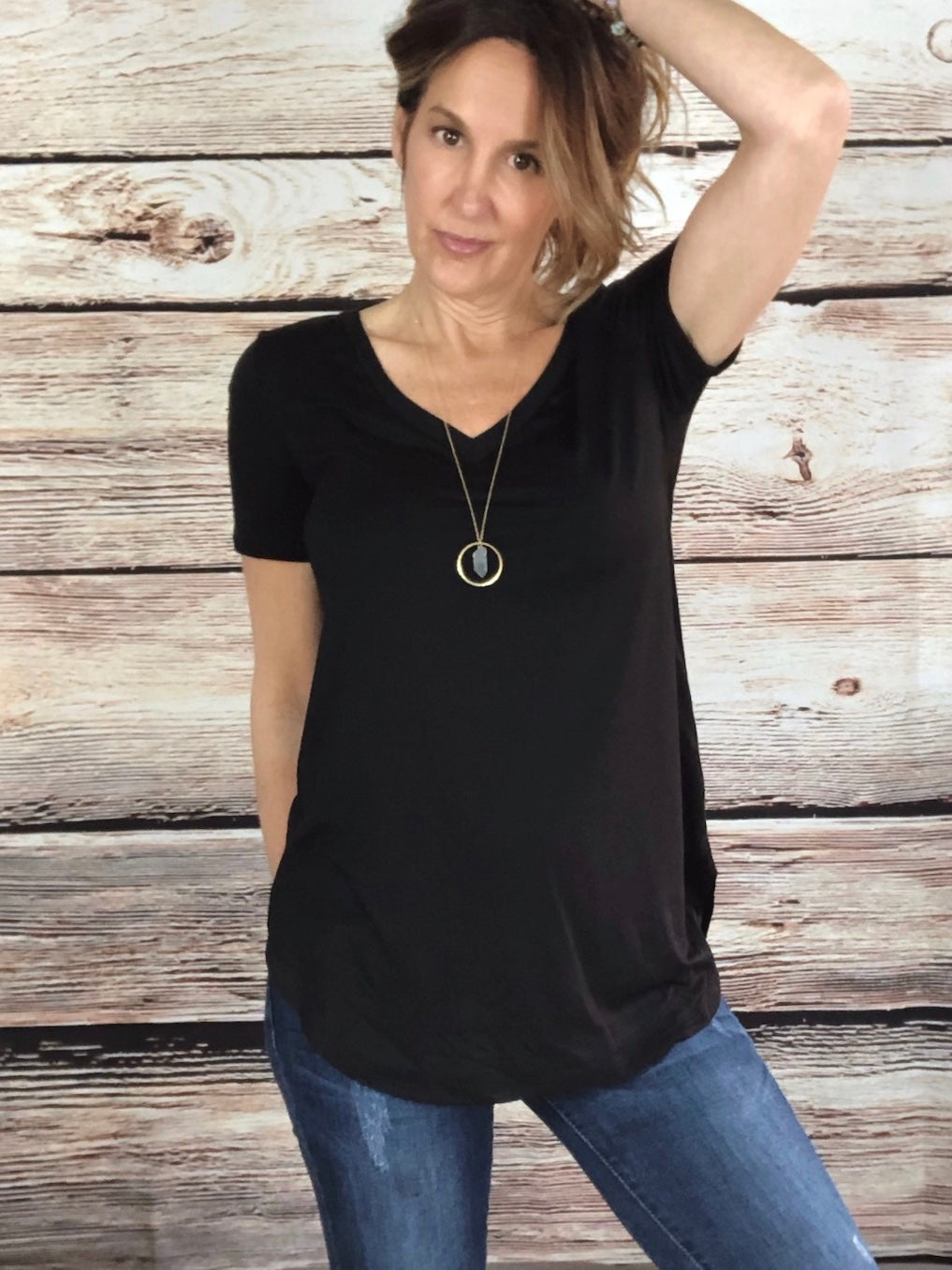 BEST Tunic Tee - Black (Final Sale)