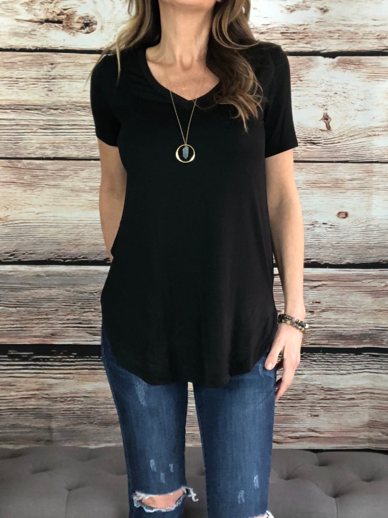 BEST Tunic Tee - Black (Final Sale)