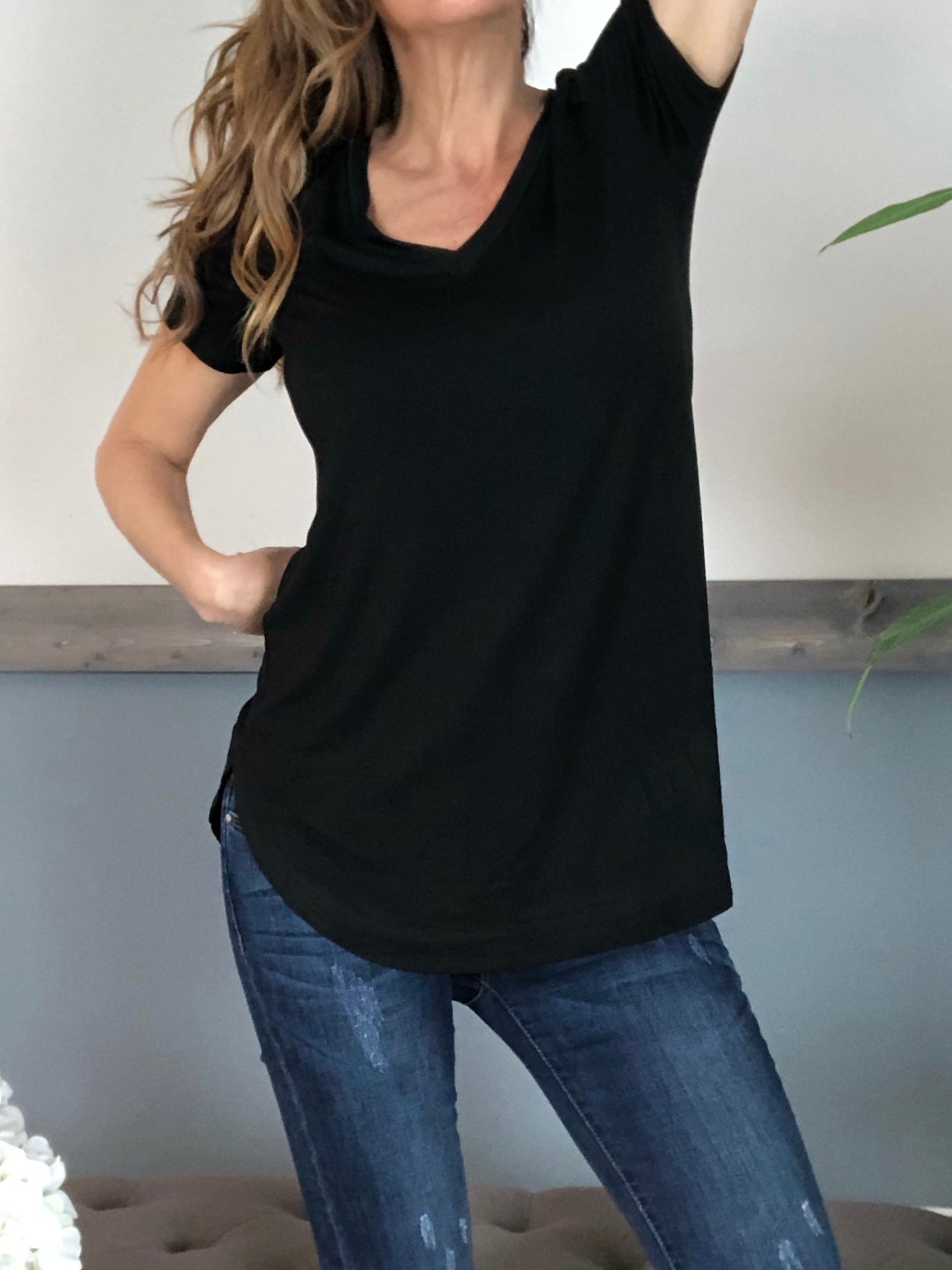 BEST Tunic Tee - Black (Final Sale)