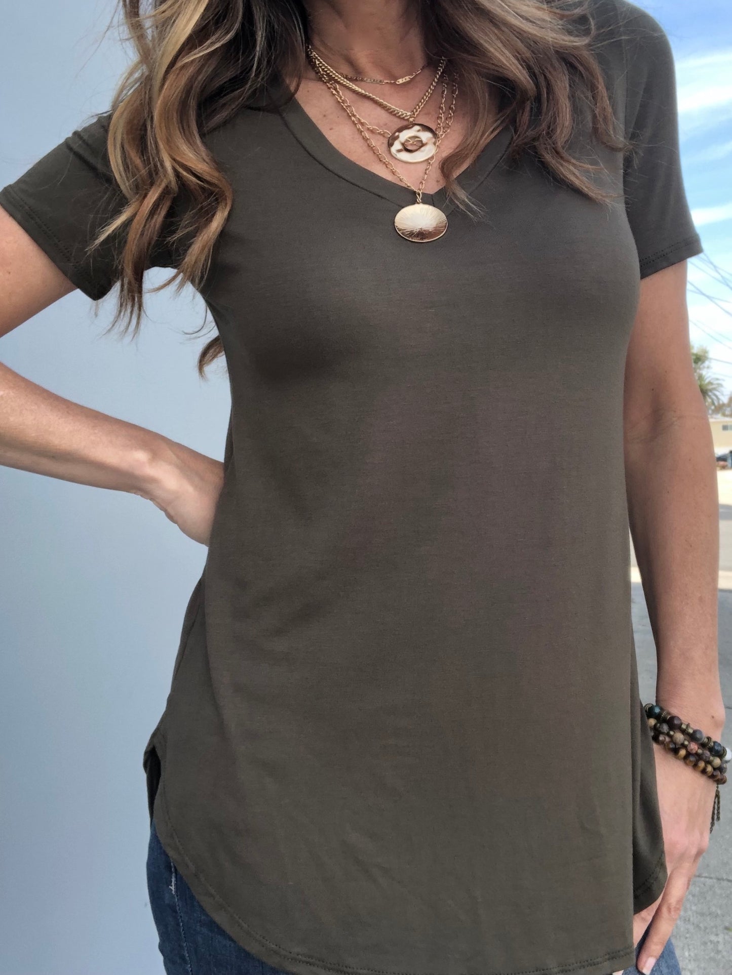 BEST Tunic Tee - Olive (Final Sale)