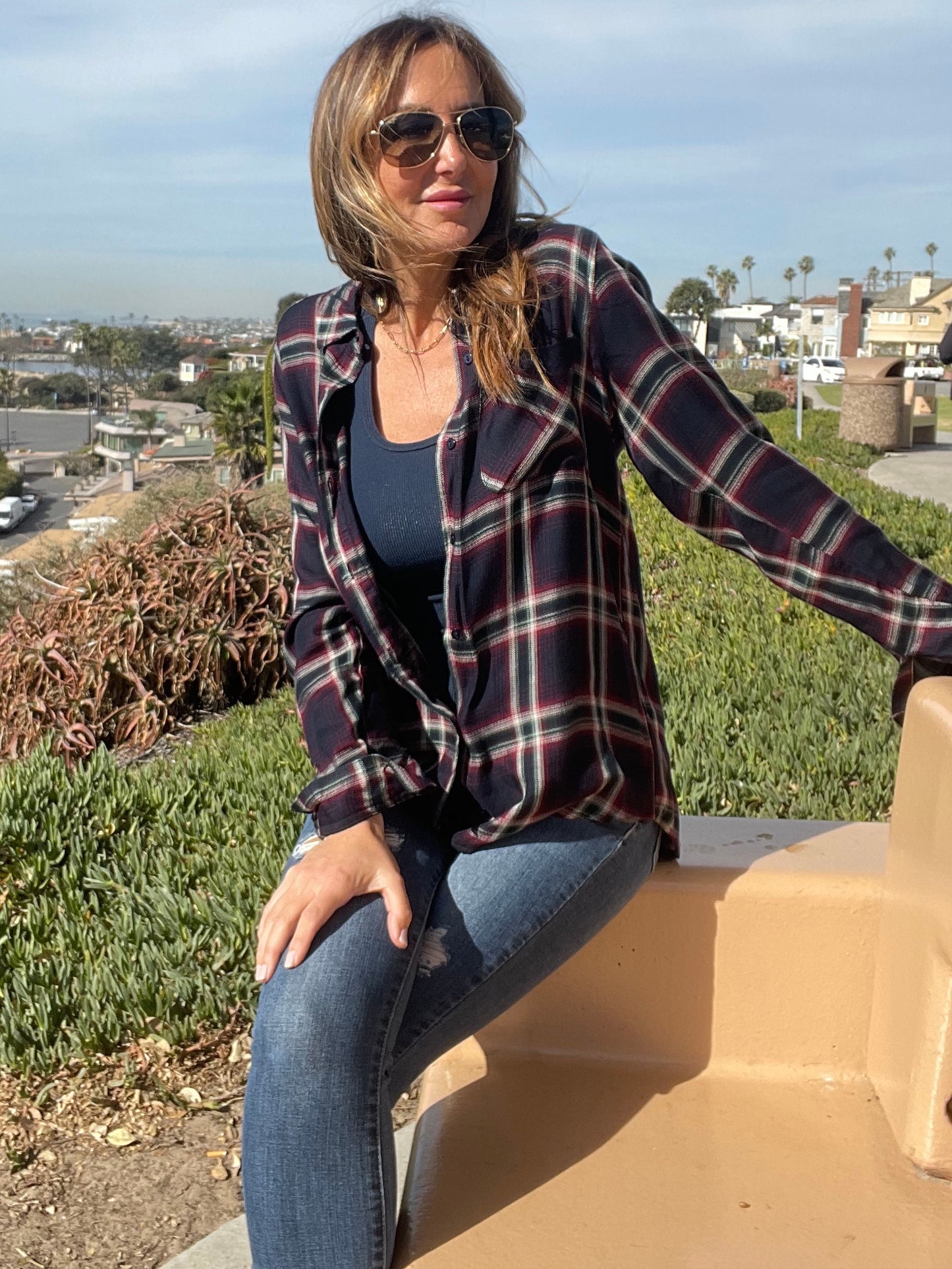 CITY Plaid top (Final Sale)