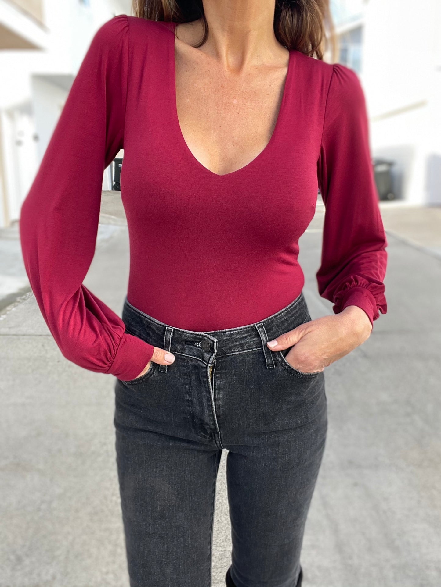 LOVINGLY Bodysuit - Wine (Final Sale)