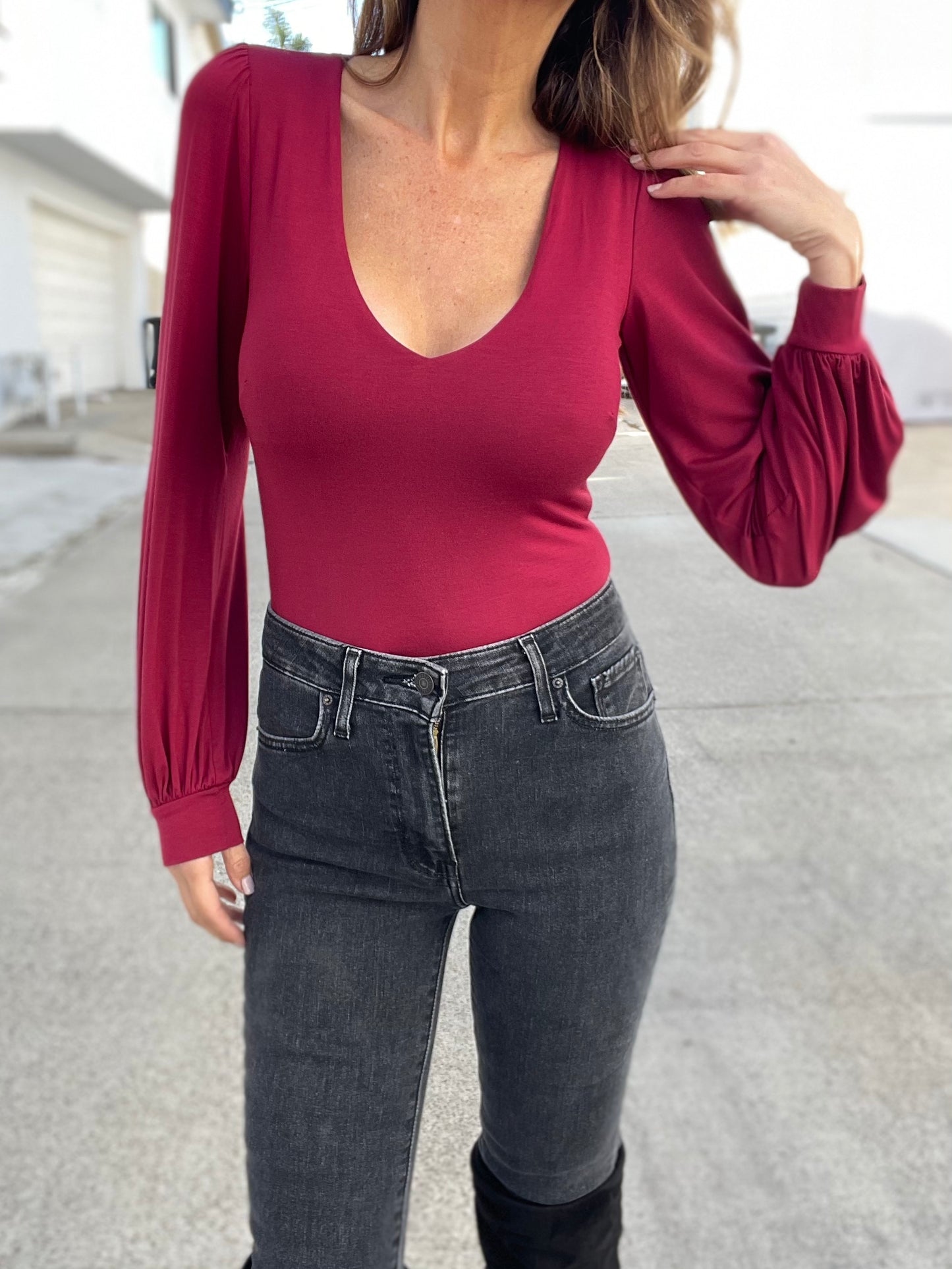 LOVINGLY Bodysuit - Wine (Final Sale)