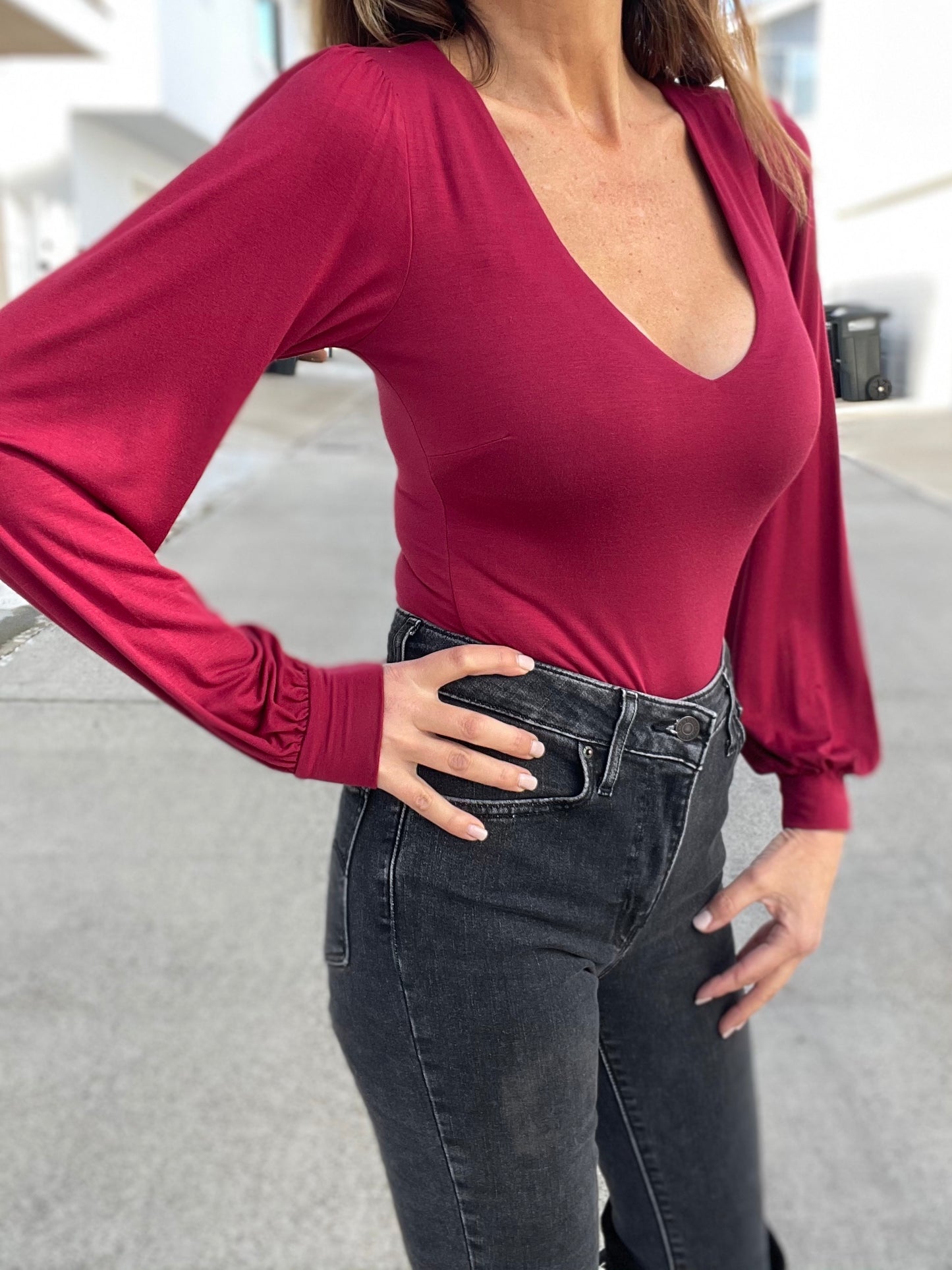 LOVINGLY Bodysuit - Wine (Final Sale)