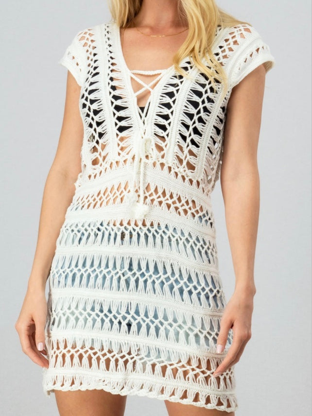 Flores Crochet Knit Cover Up - Sand (Final Sale)