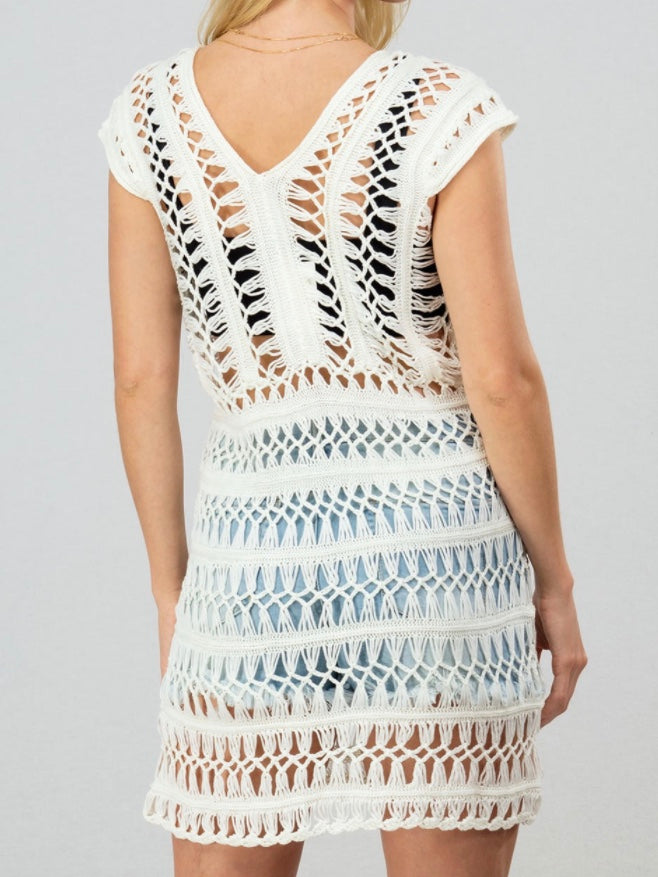 Flores Crochet Knit Cover Up - Sand (Final Sale)