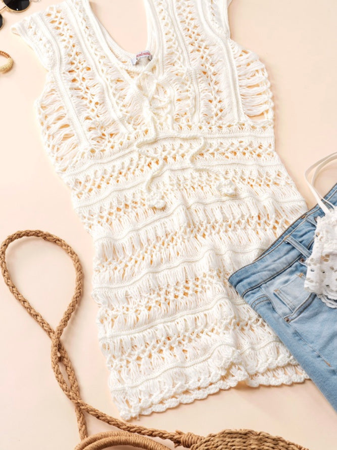 Flores Crochet Knit Cover Up - Sand (Final Sale)