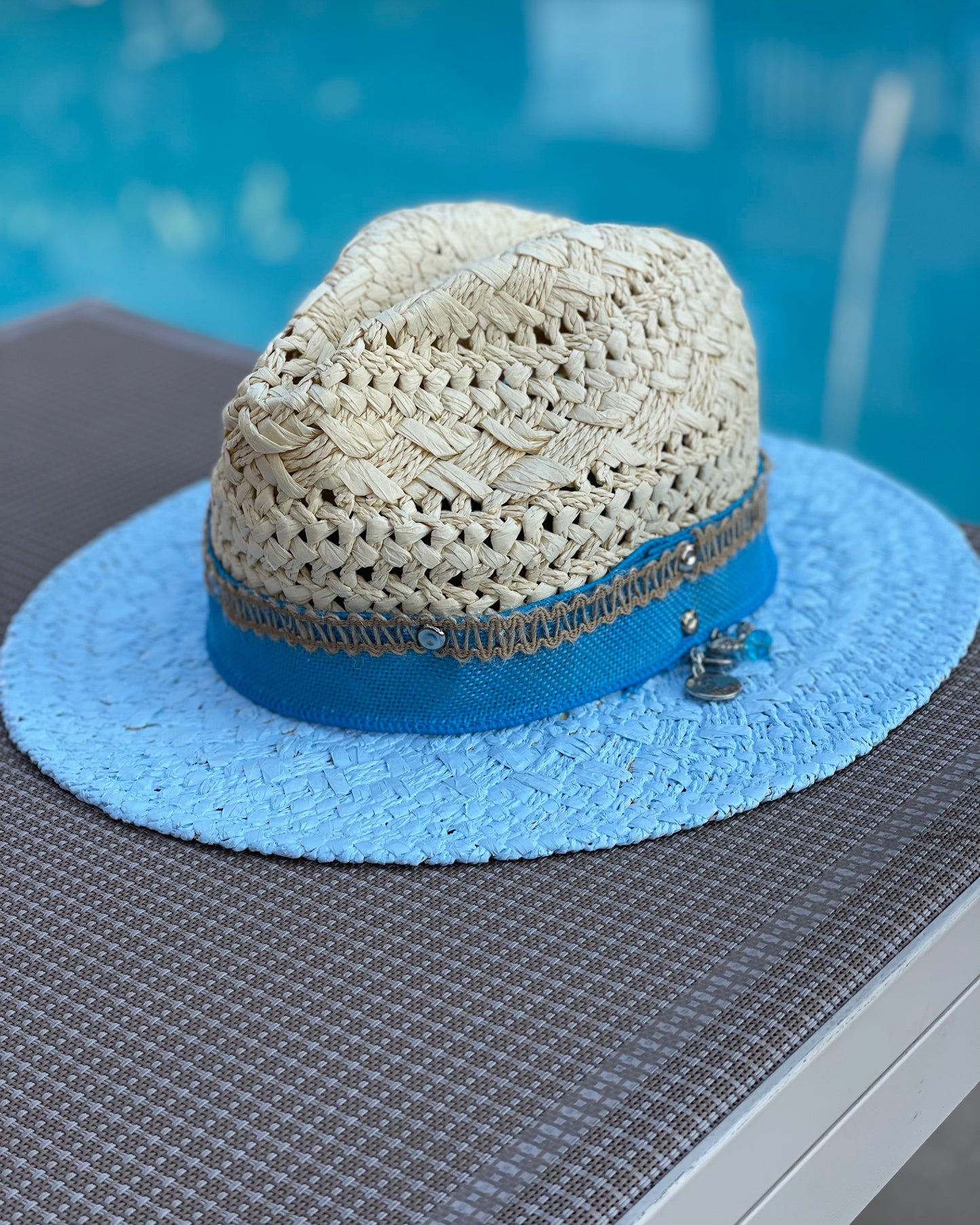 MY BABY BLU - Hand Painted Panama Hat