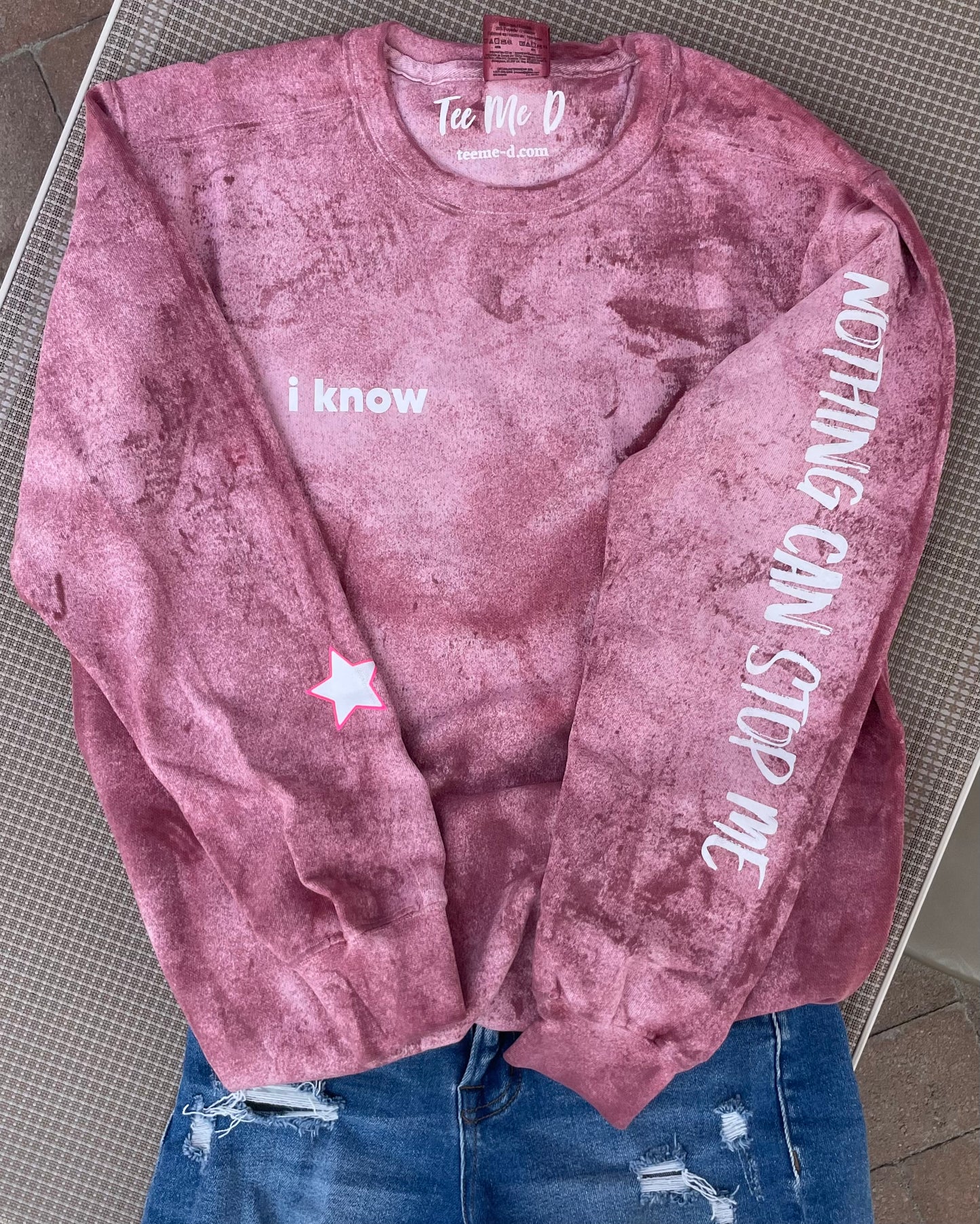 LIMITLESS - pink tie dye crewneck sweatshirt