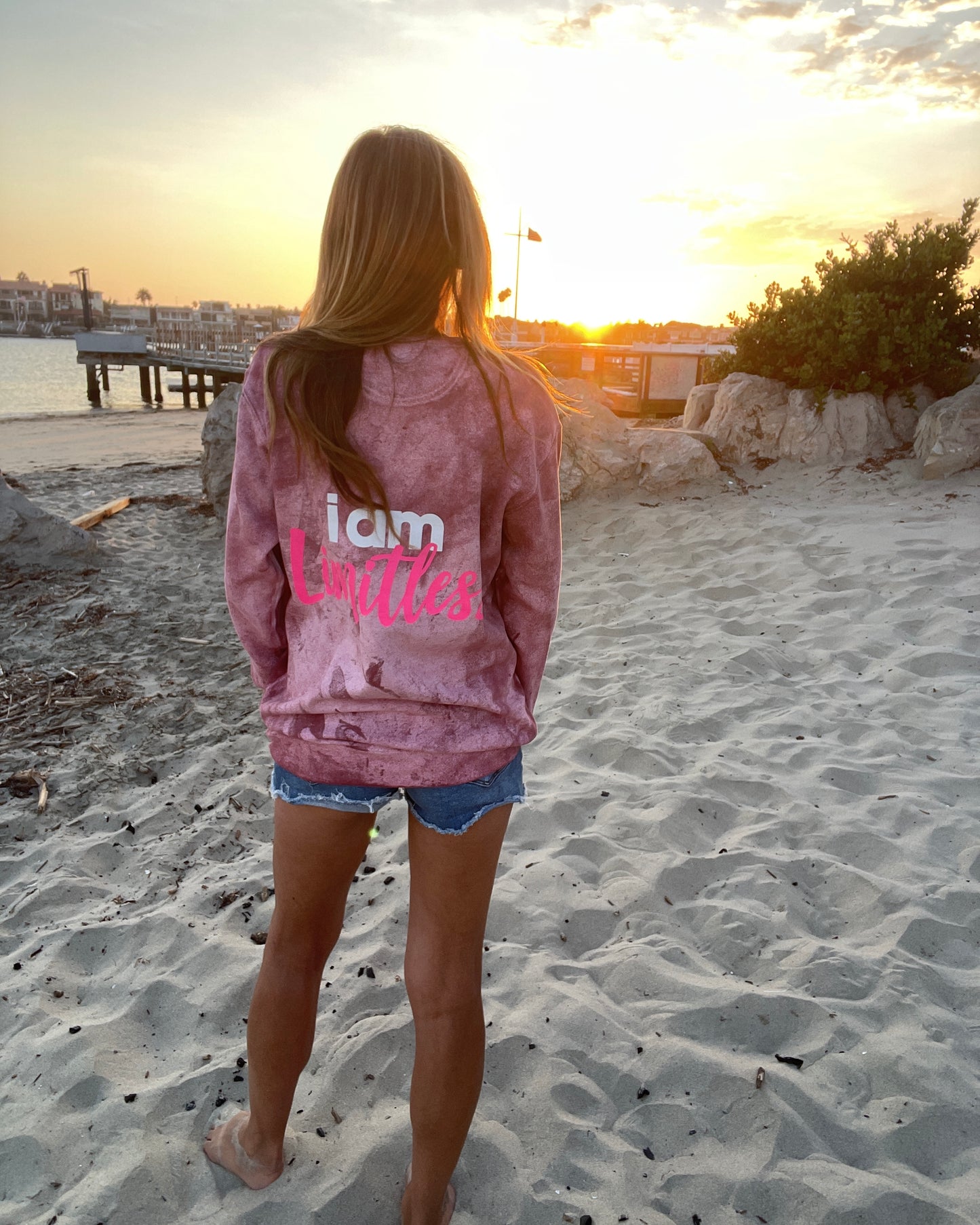 LIMITLESS - pink tie dye crewneck sweatshirt