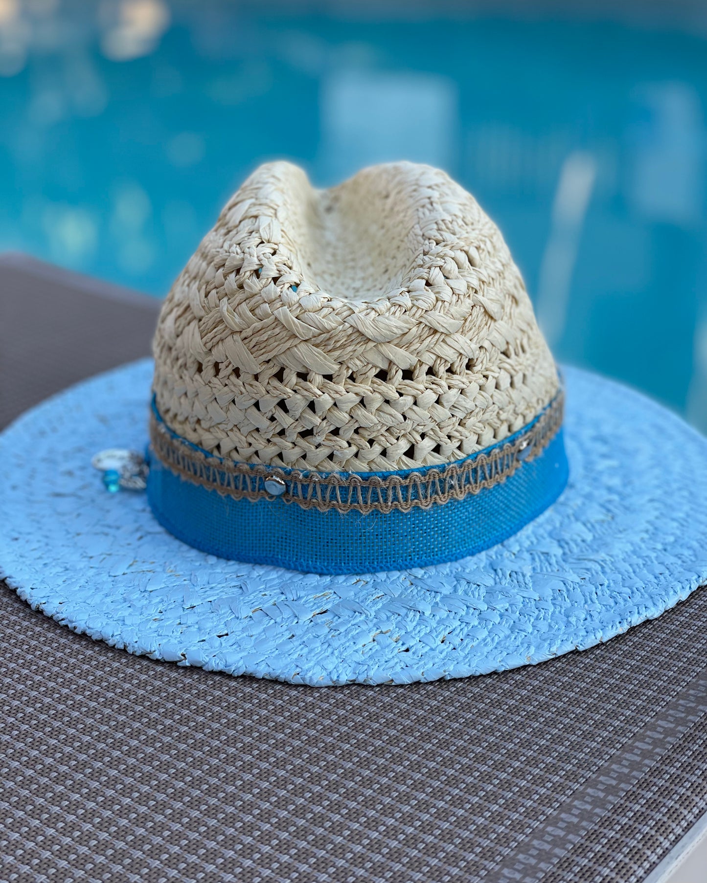 MY BABY BLU - Hand Painted Panama Hat
