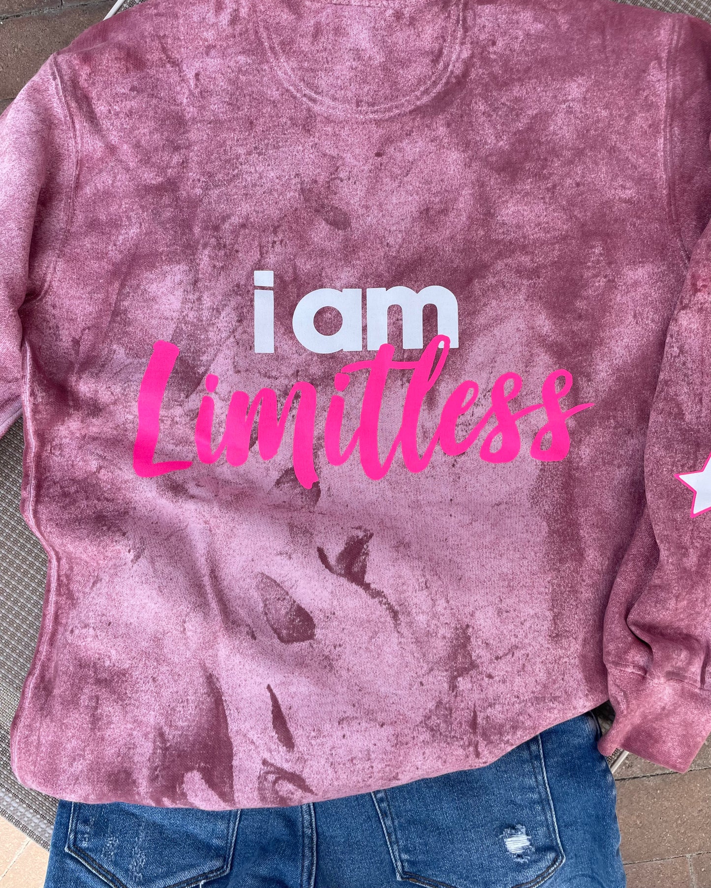 LIMITLESS - pink tie dye crewneck sweatshirt