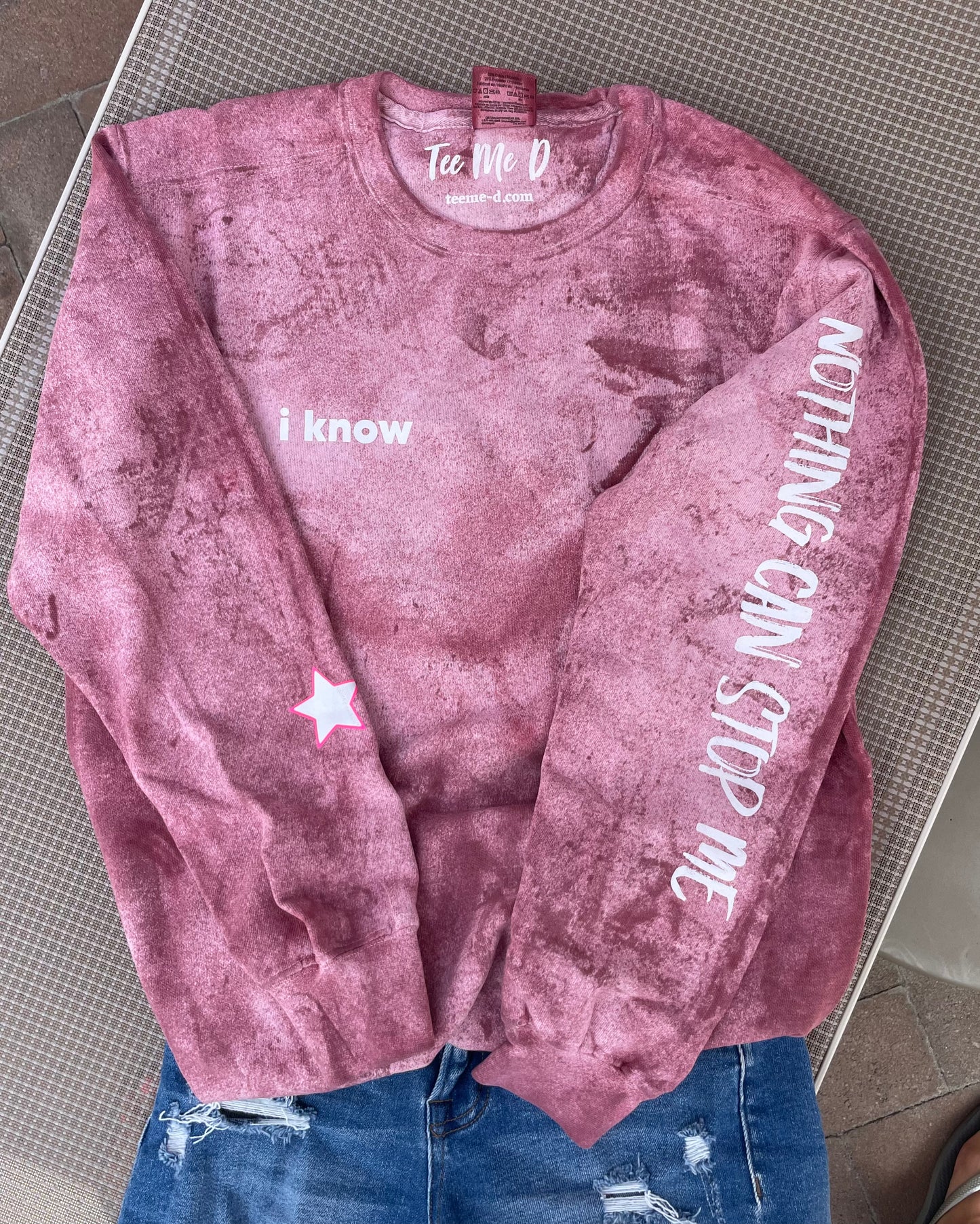 LIMITLESS - pink tie dye crewneck sweatshirt