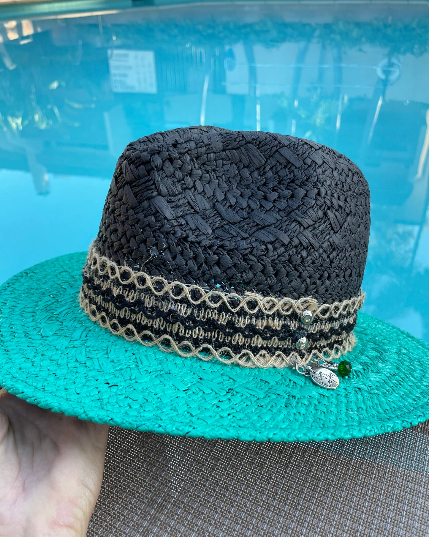 EMERALD ANGEL - Hand Painted Panama Hat (Final Sale)