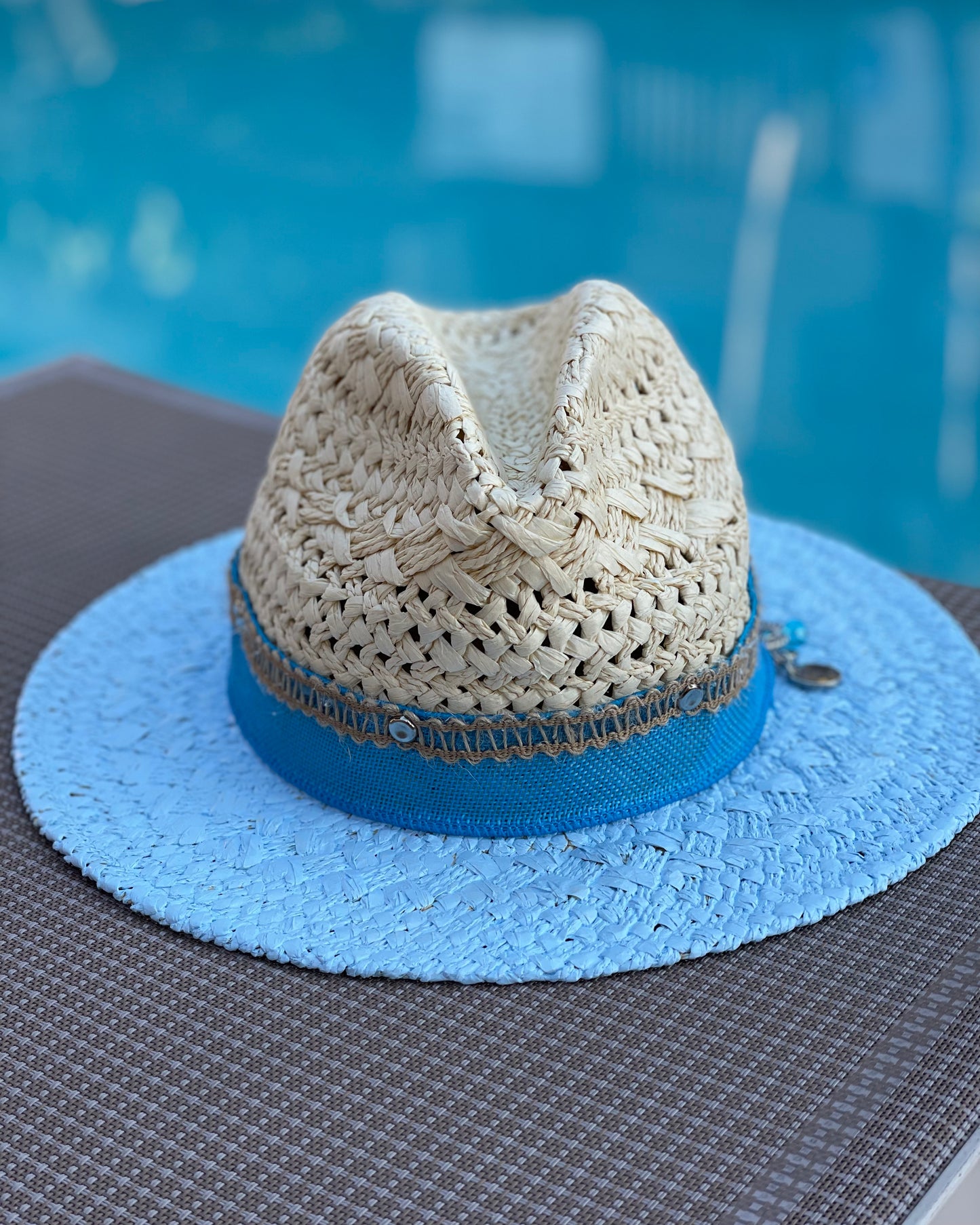 MY BABY BLU - Hand Painted Panama Hat