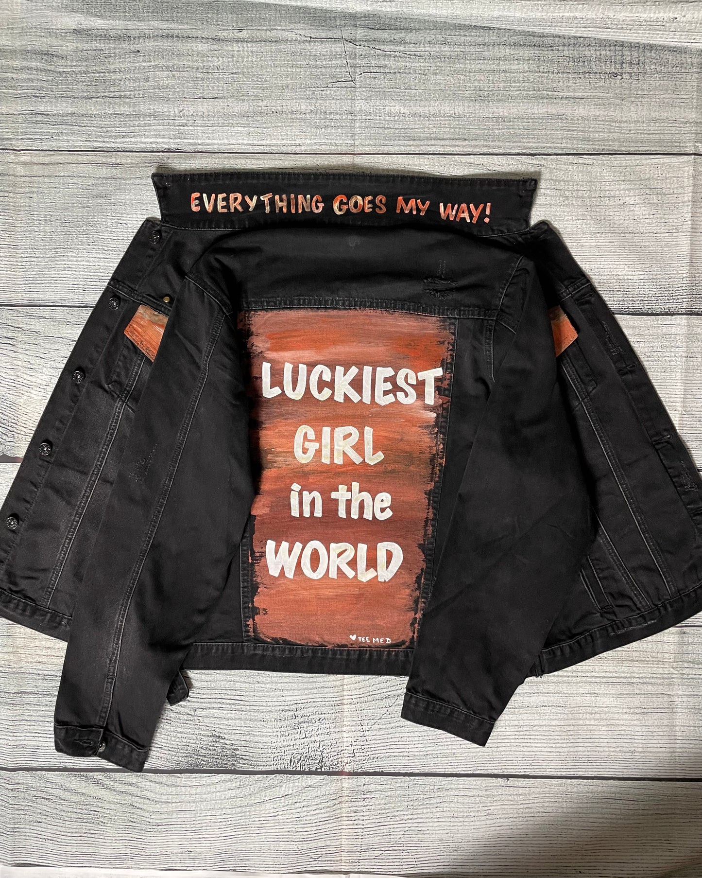LUCKIEST GIRL ♥ Everything goes my way! - Hand painted jacket