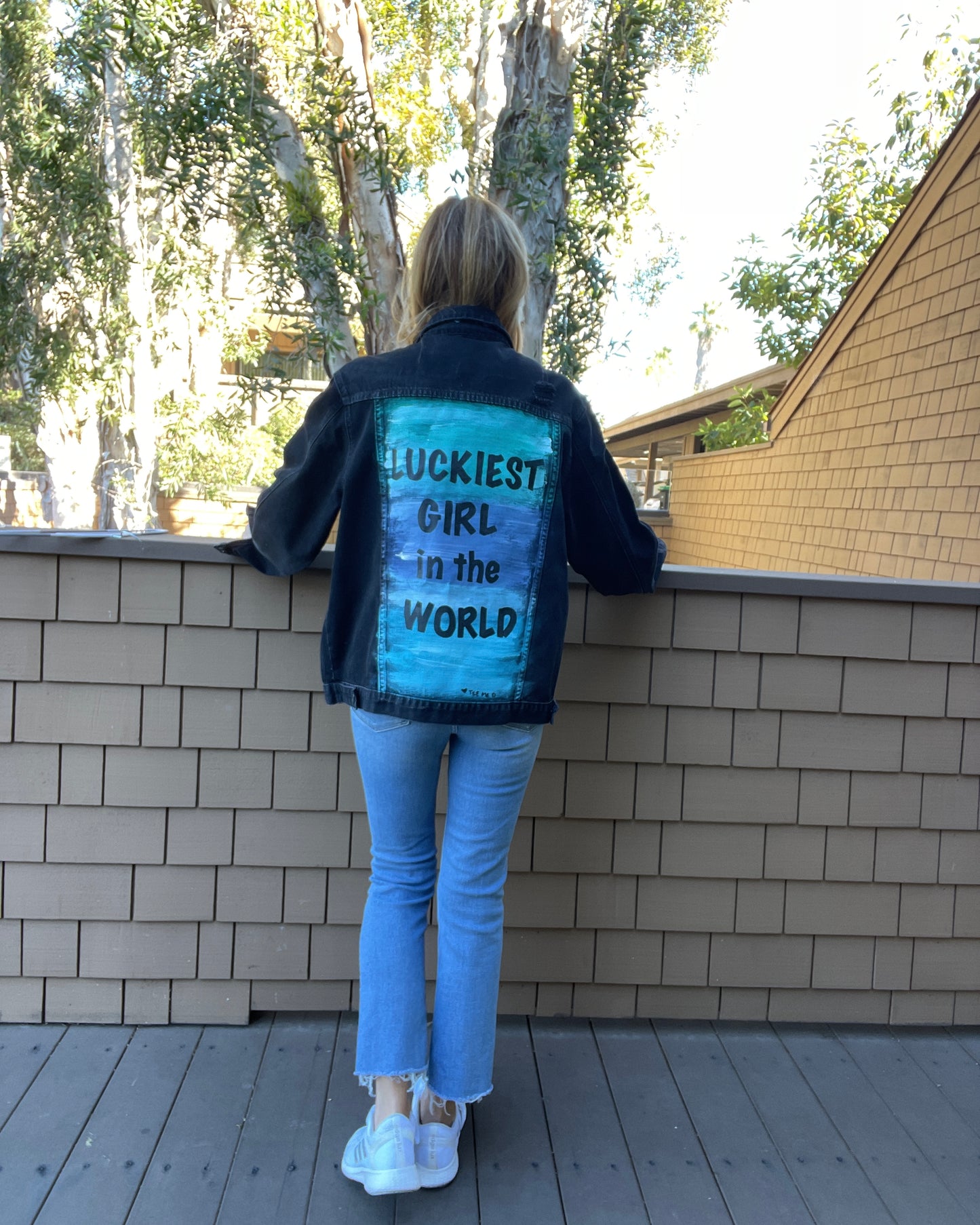LUCKIEST GIRL Cheers to me! - Hand painted jacket