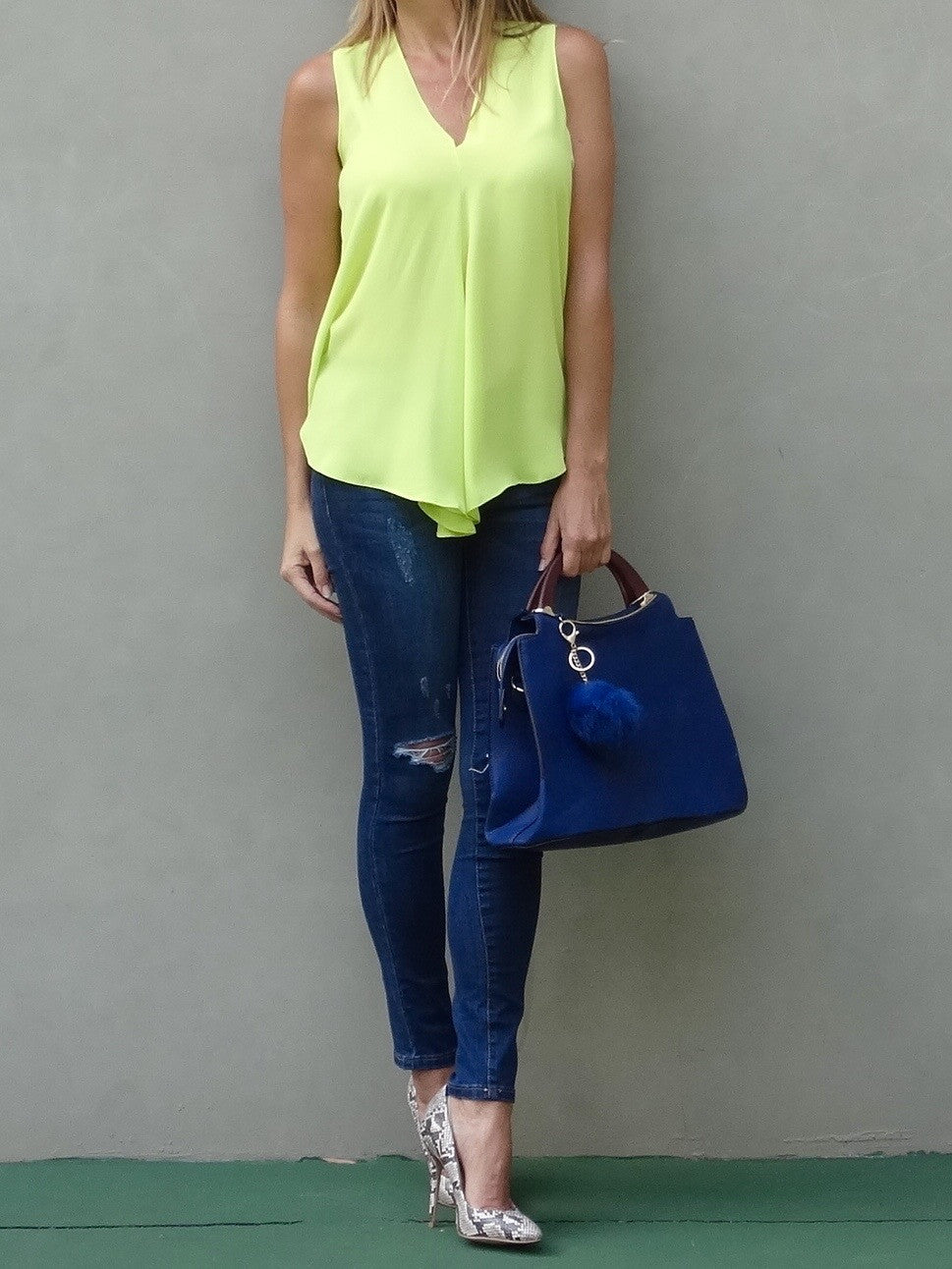 Kinsley Sleeveless Top - Wild Lime (Final Sale)