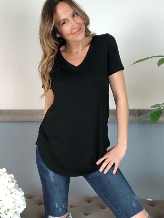 BEST Tunic Tee - Black (Final Sale)