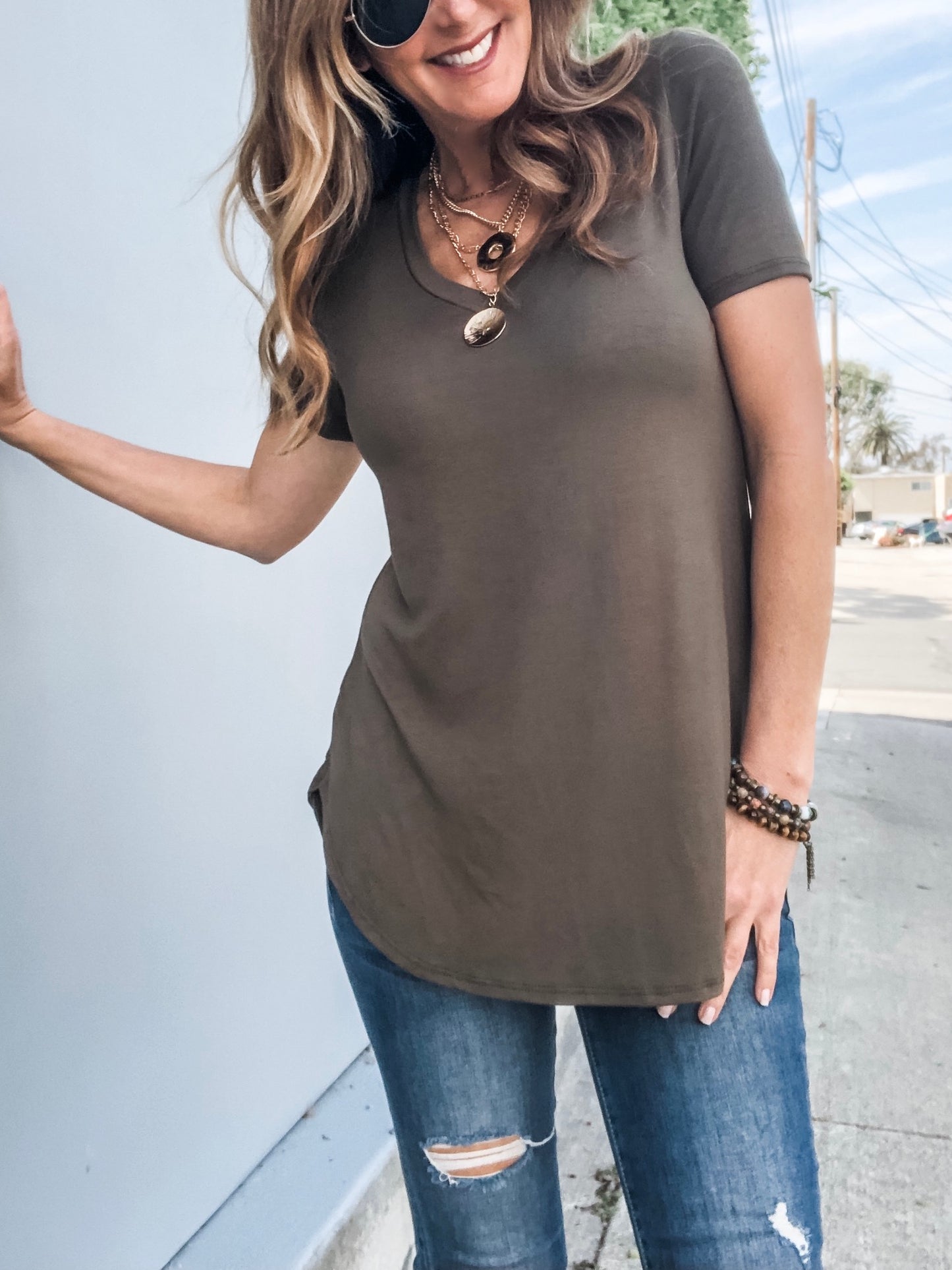 BEST Tunic Tee - Olive (Final Sale)