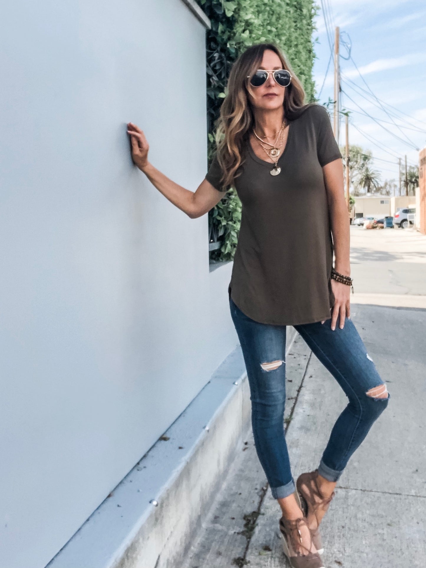 BEST Tunic Tee - Olive (Final Sale)