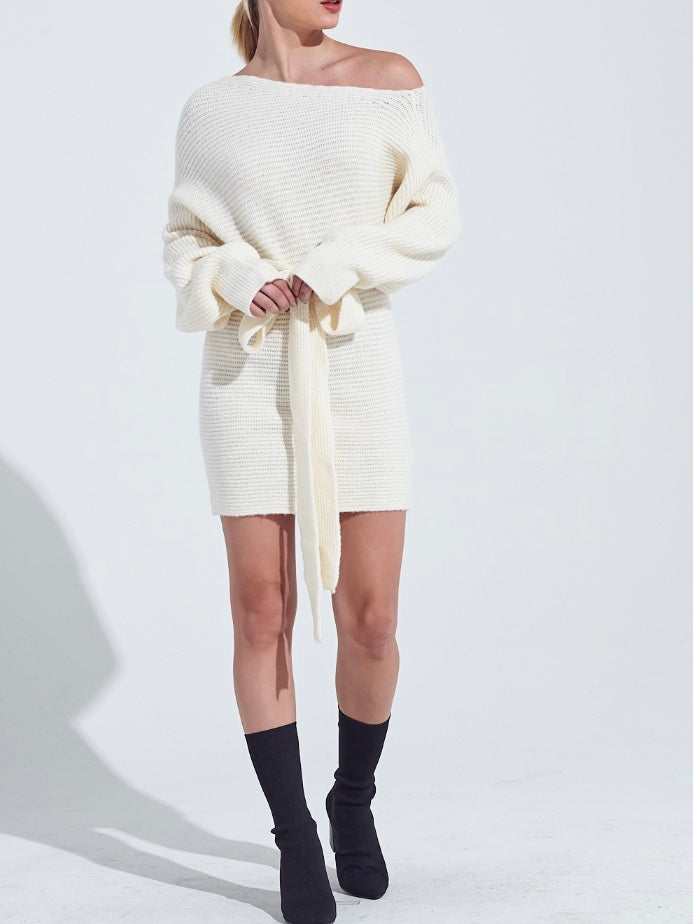SNOW BUNNY Sweater Dress - Ivory (Final Sale)