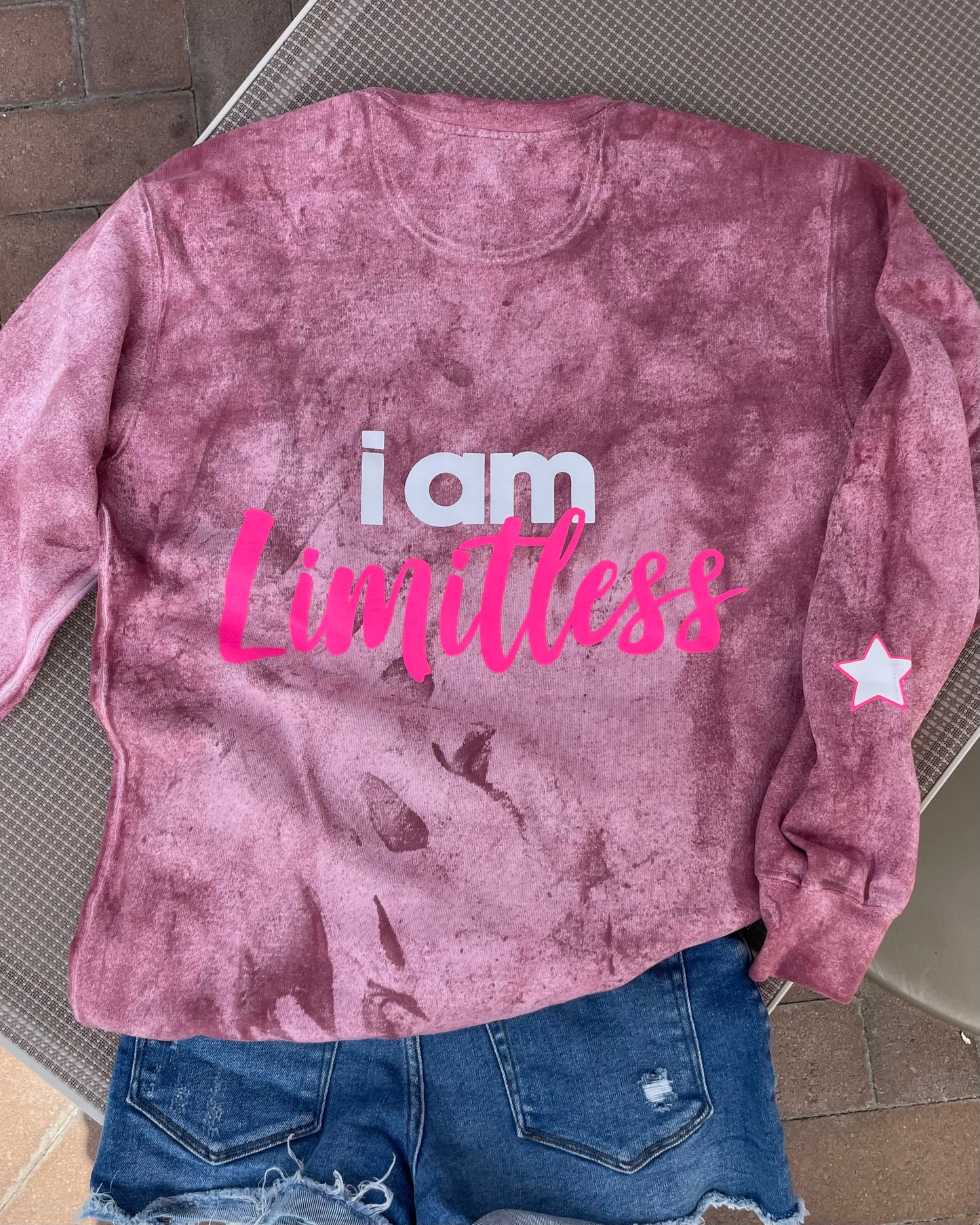 LIMITLESS - pink tie dye crewneck sweatshirt