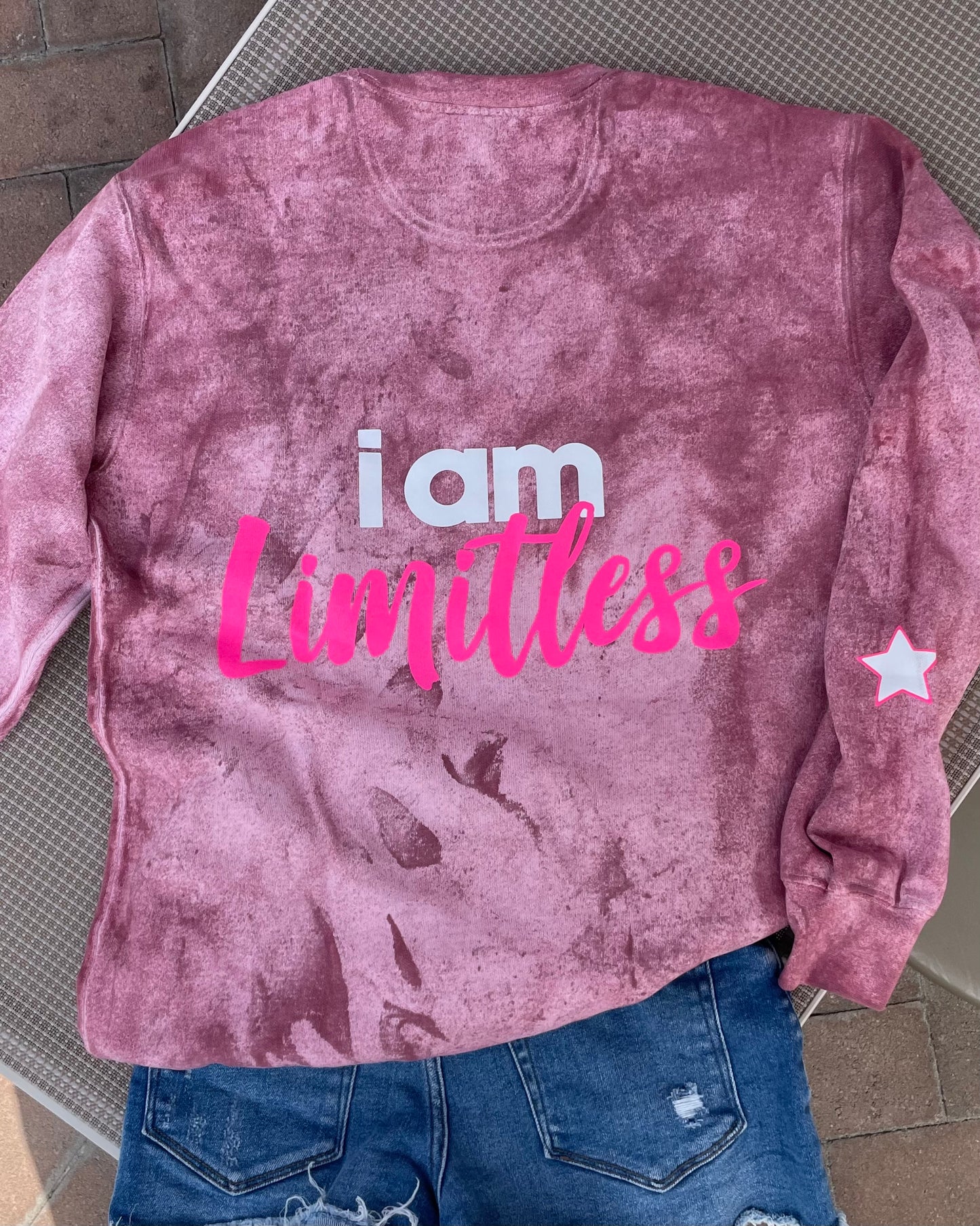LIMITLESS - pink tie dye crewneck sweatshirt