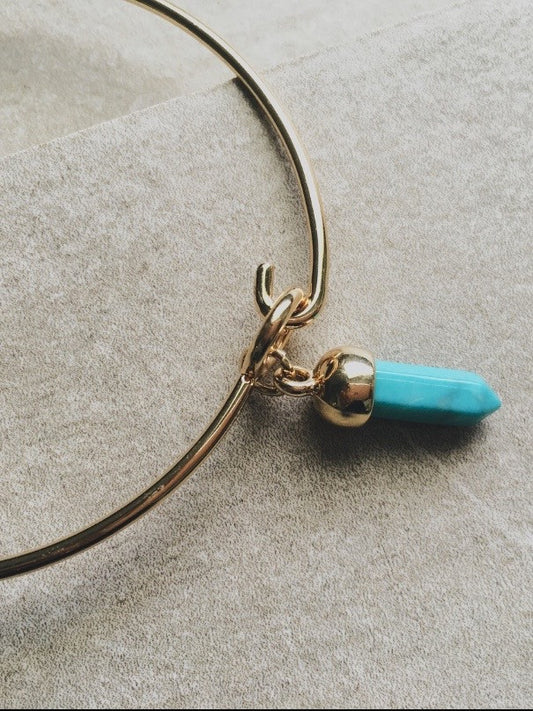 Turquoise Stone Golden Bangle